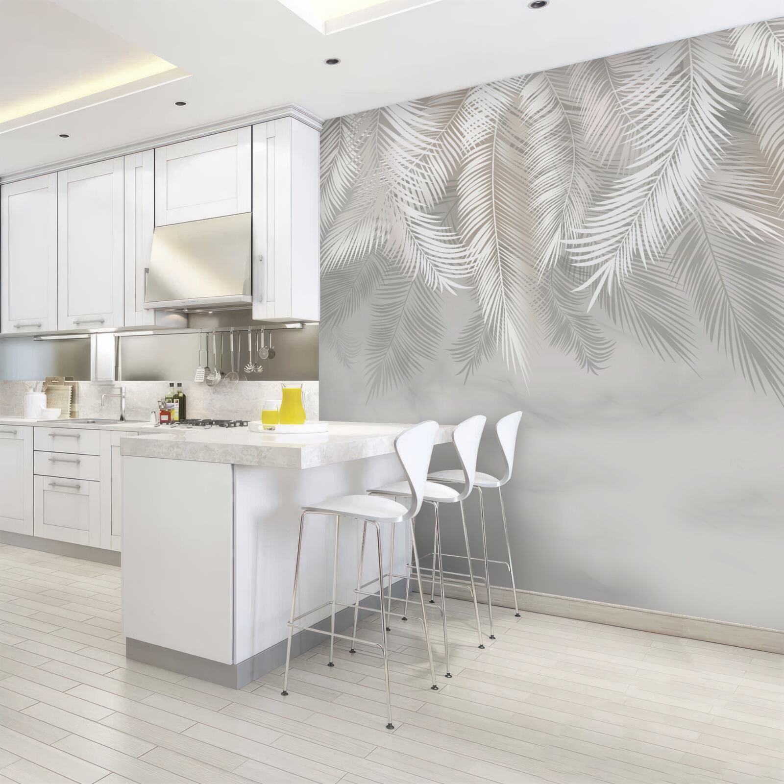 Fotobehang palmbladeren in het donker