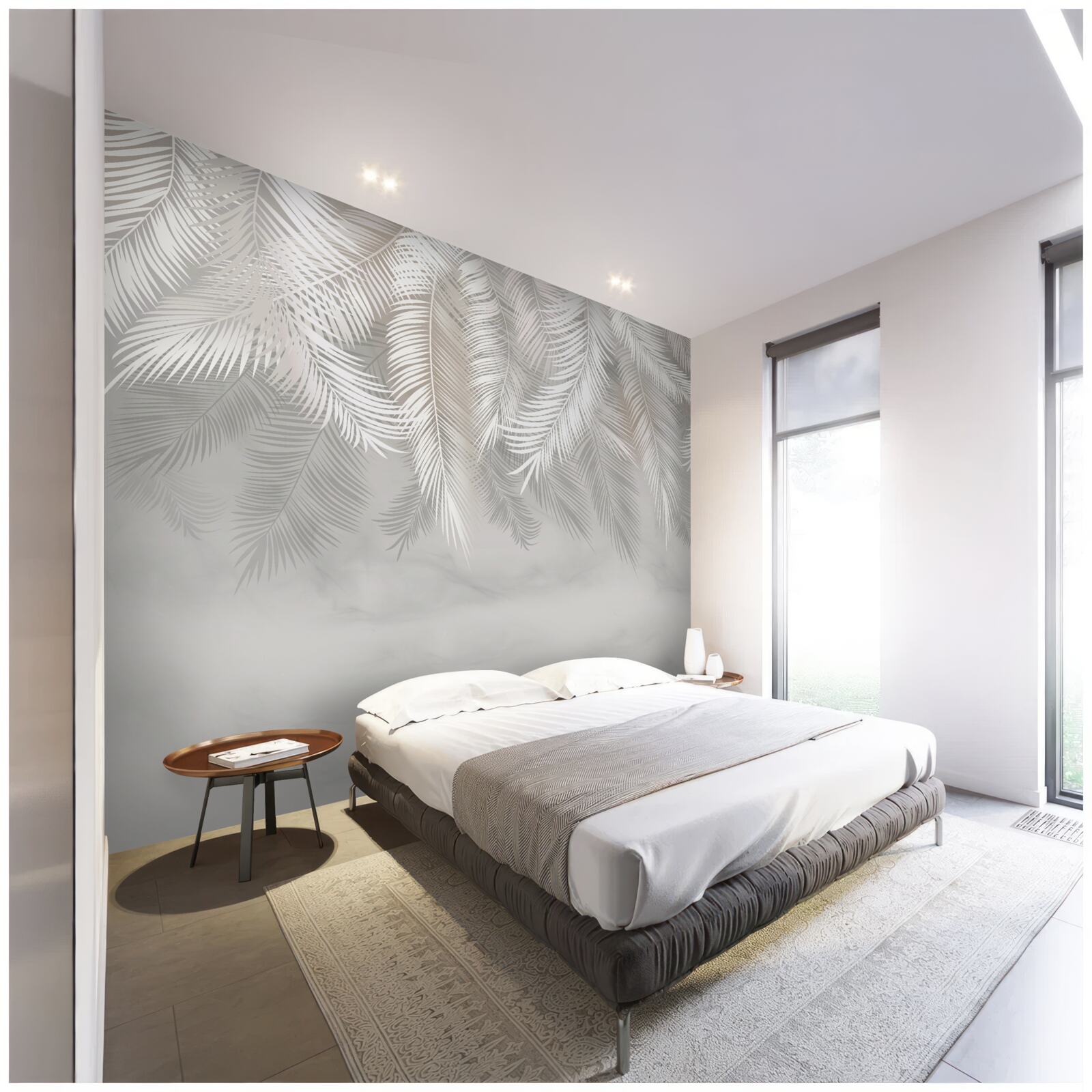 Fotobehang palmbladeren in het donker