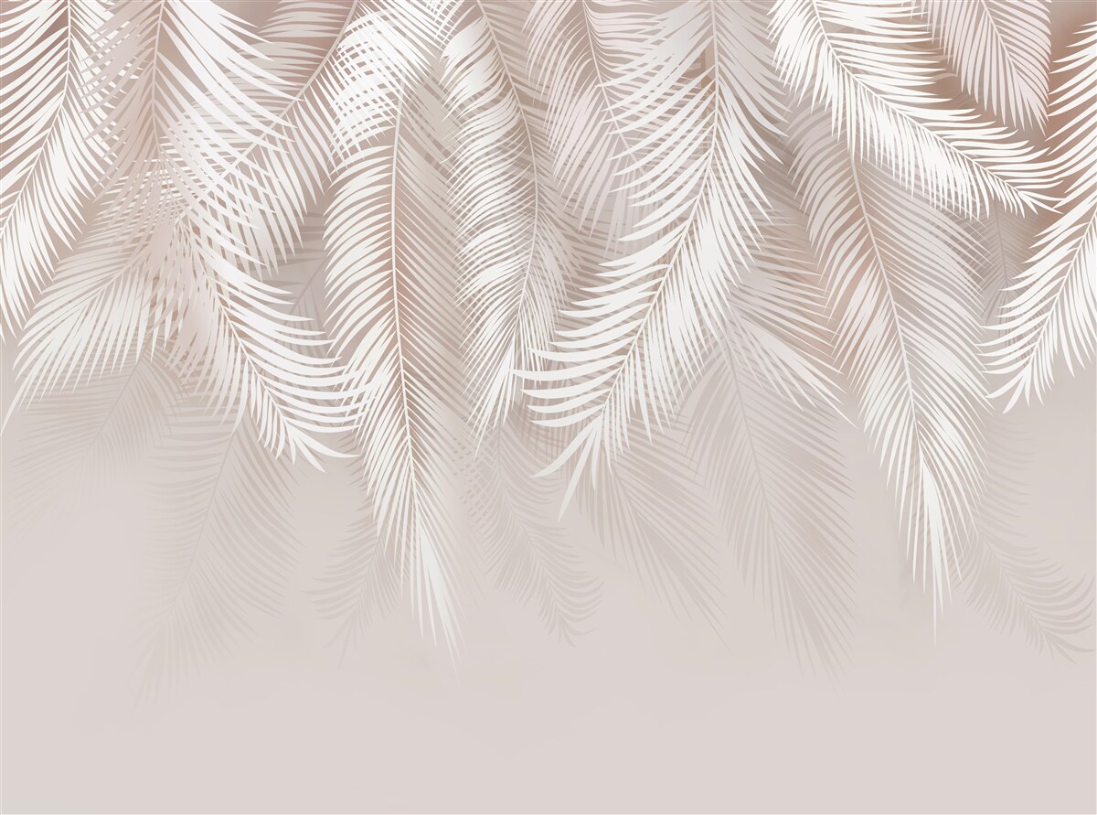 Fotobehang zachtroze veren