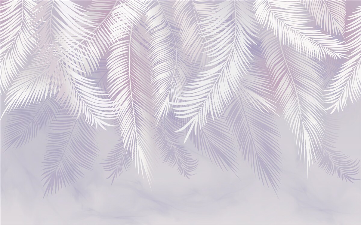 Fotobehang tropische bladeren die vallen