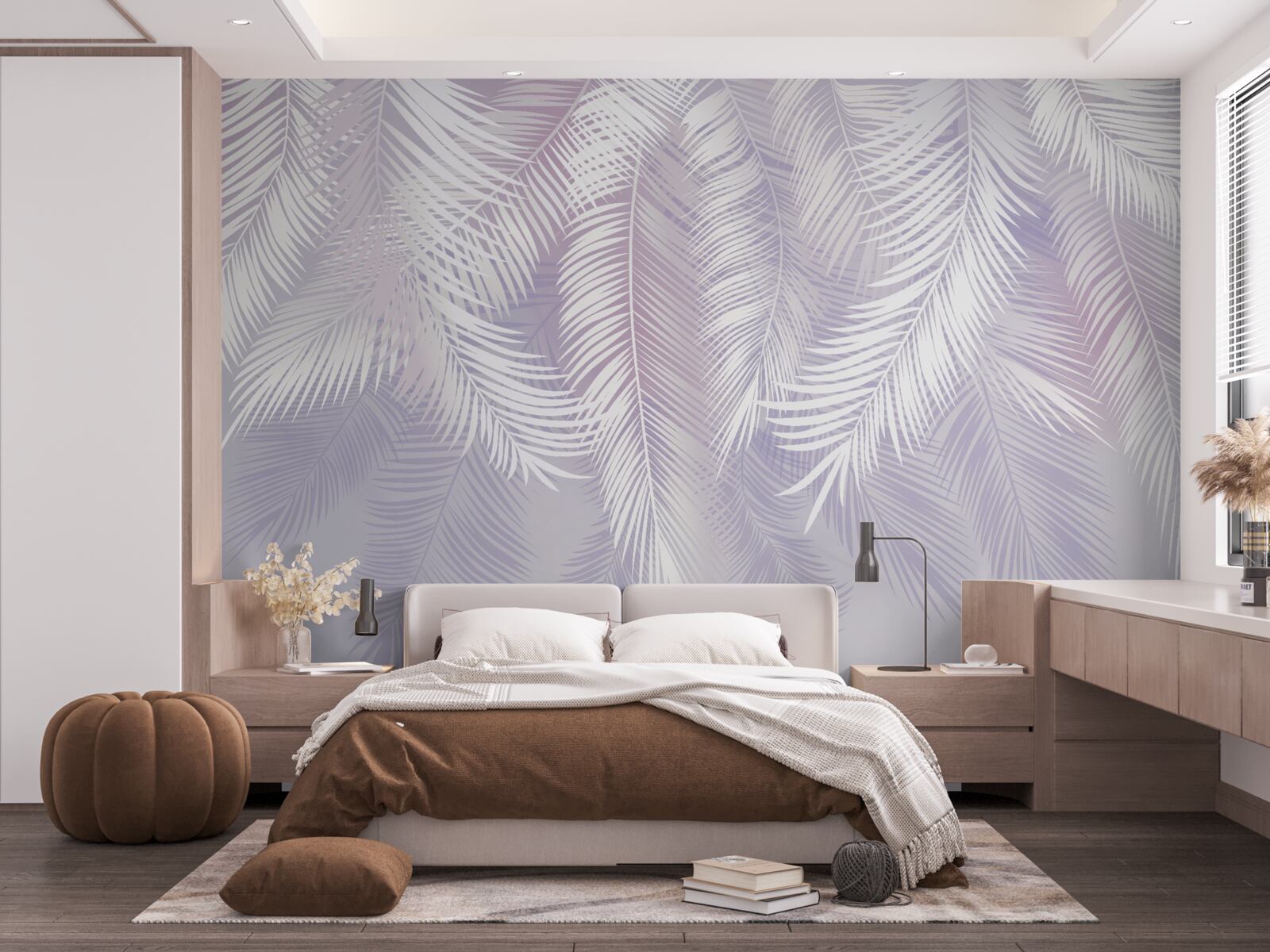 Fotobehang tropische bladeren die vallen