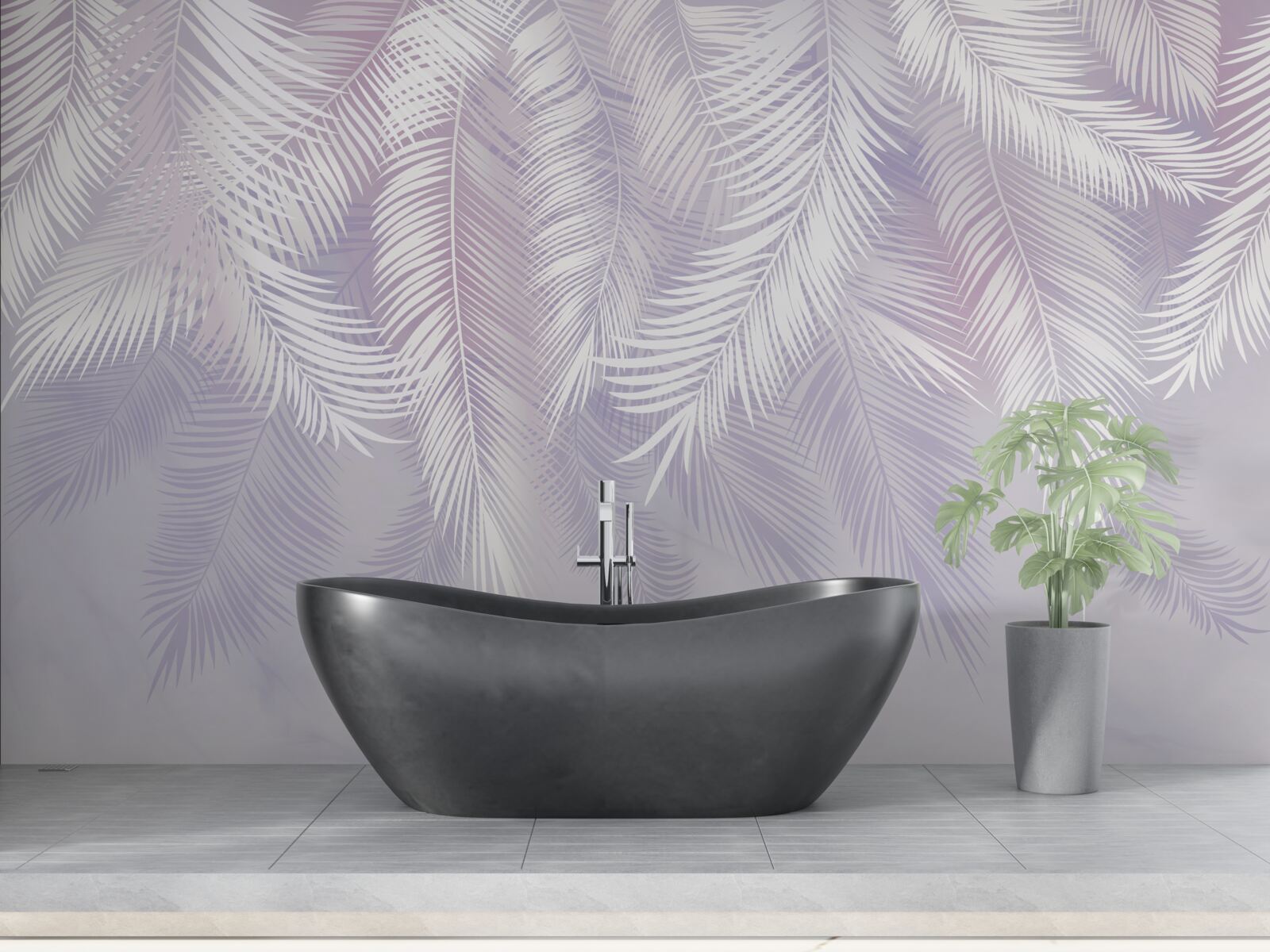 Fotobehang tropische bladeren die vallen