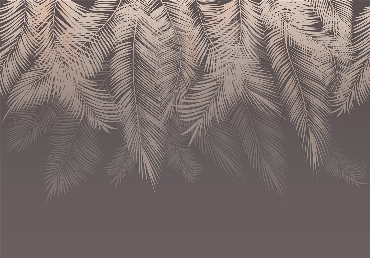 Fotobehang gouden palmbladeren