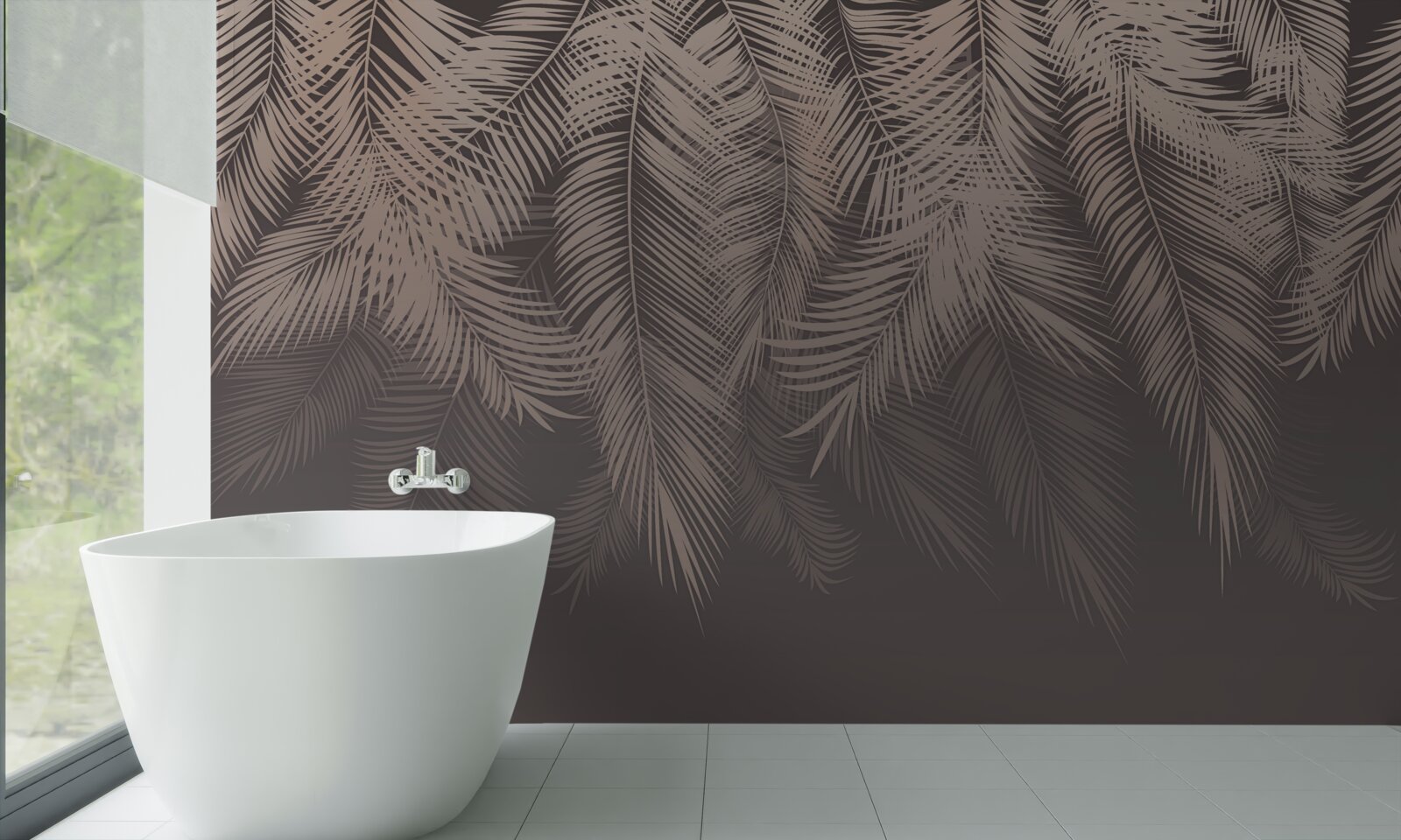 Fotobehang gouden palmbladeren