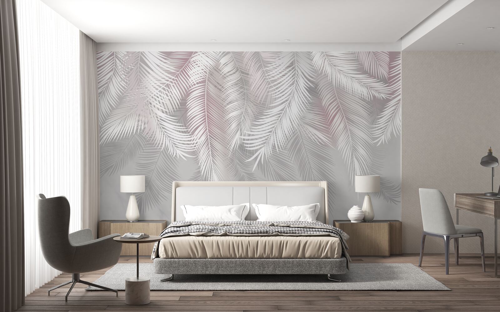 Fotobehang heldere bladeren op een donkere achtergrond