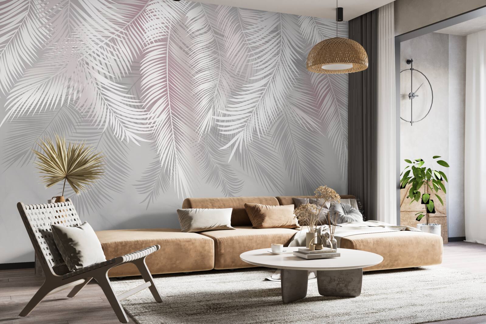 Fotobehang heldere bladeren op een donkere achtergrond