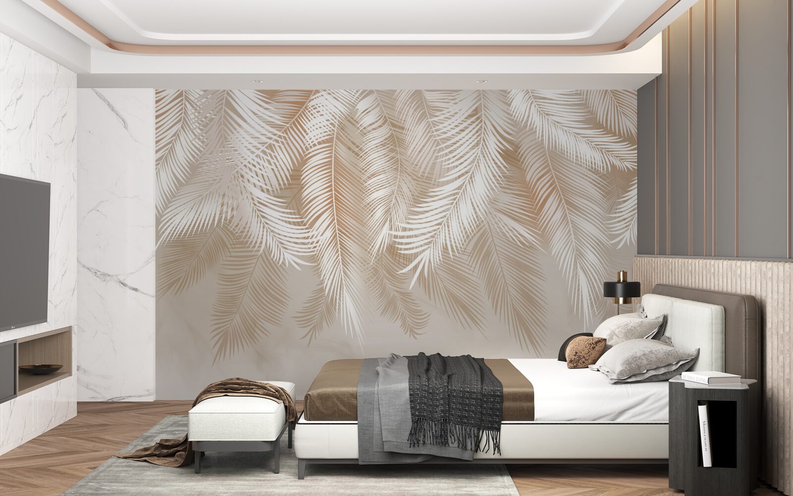 Fotobehang palmbladeren van de tropen