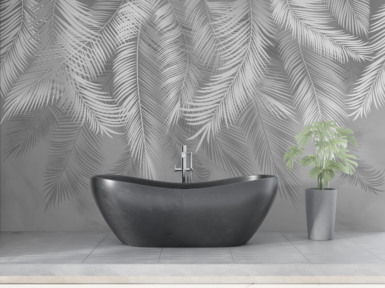 Fotobehang tropische bladeren