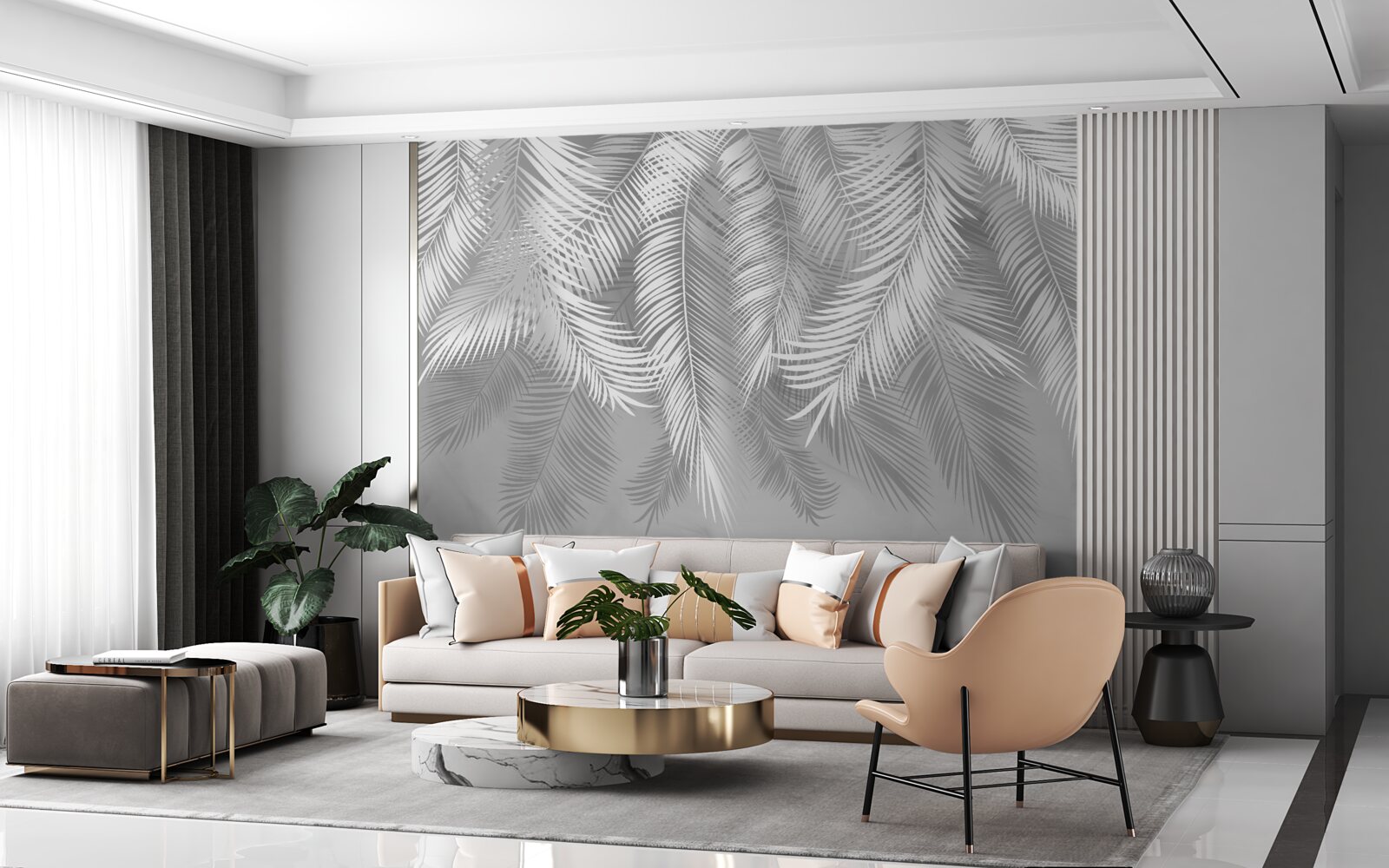 Fotobehang tropische bladeren