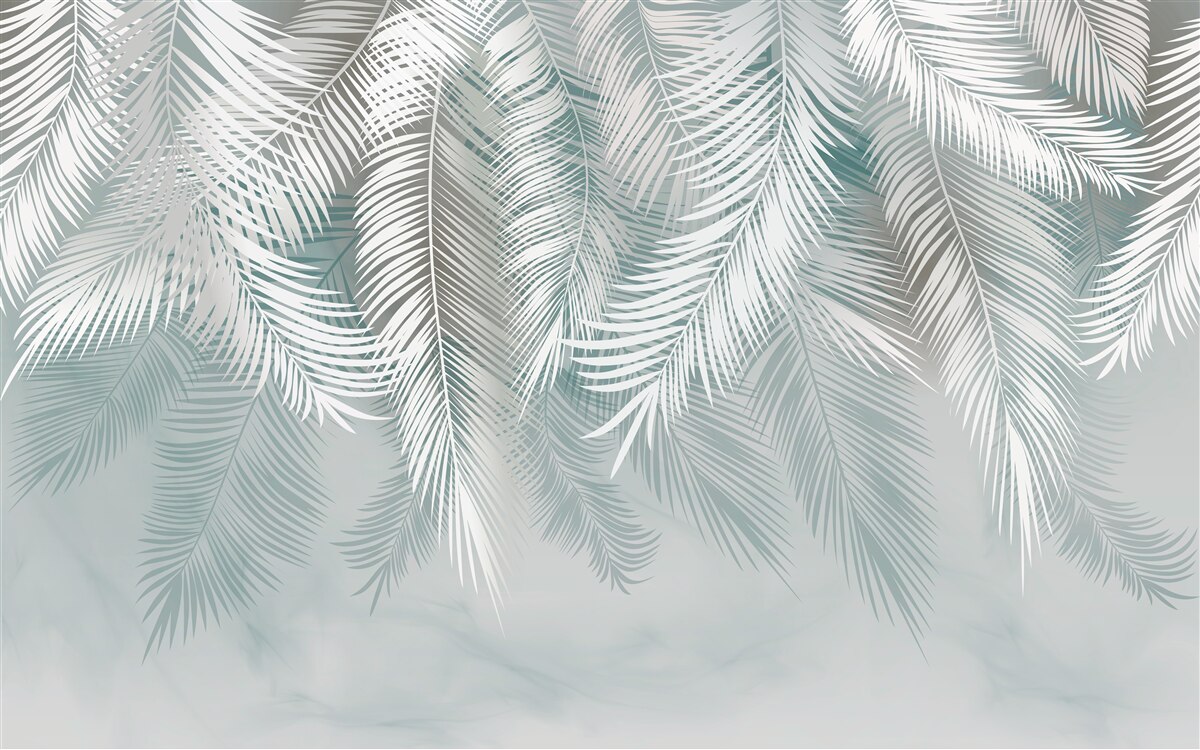 Fotobehang palmbladeren lijken op veren