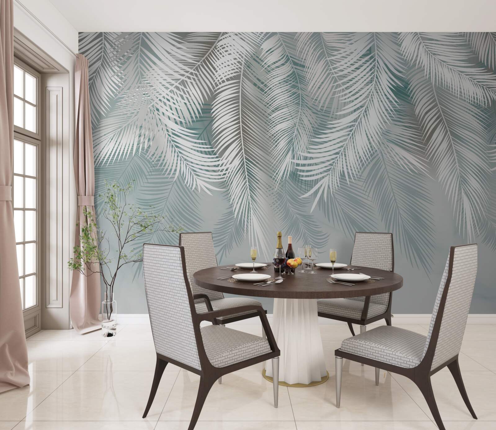 Fotobehang palmbladeren lijken op veren