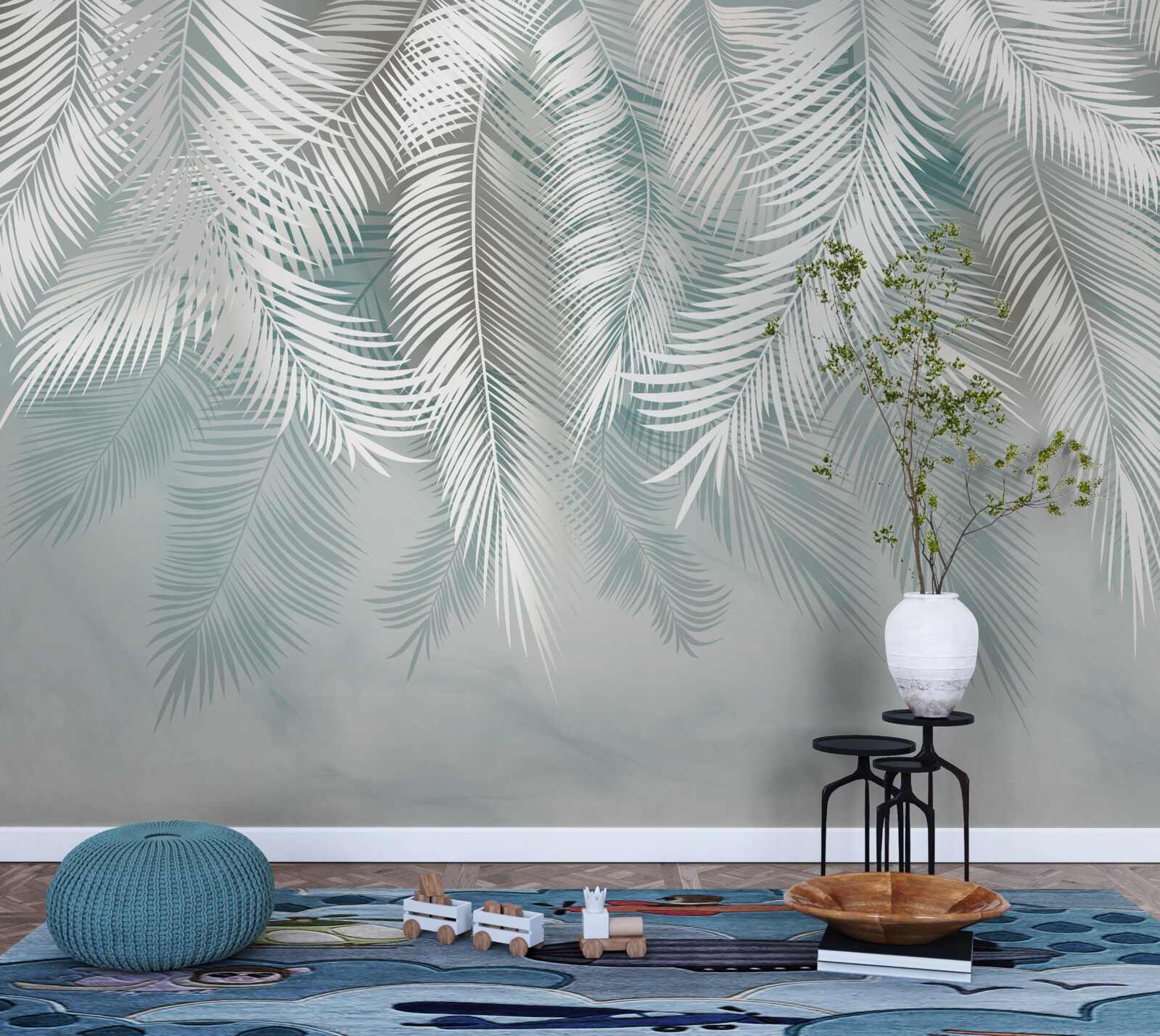 Fotobehang palmbladeren lijken op veren