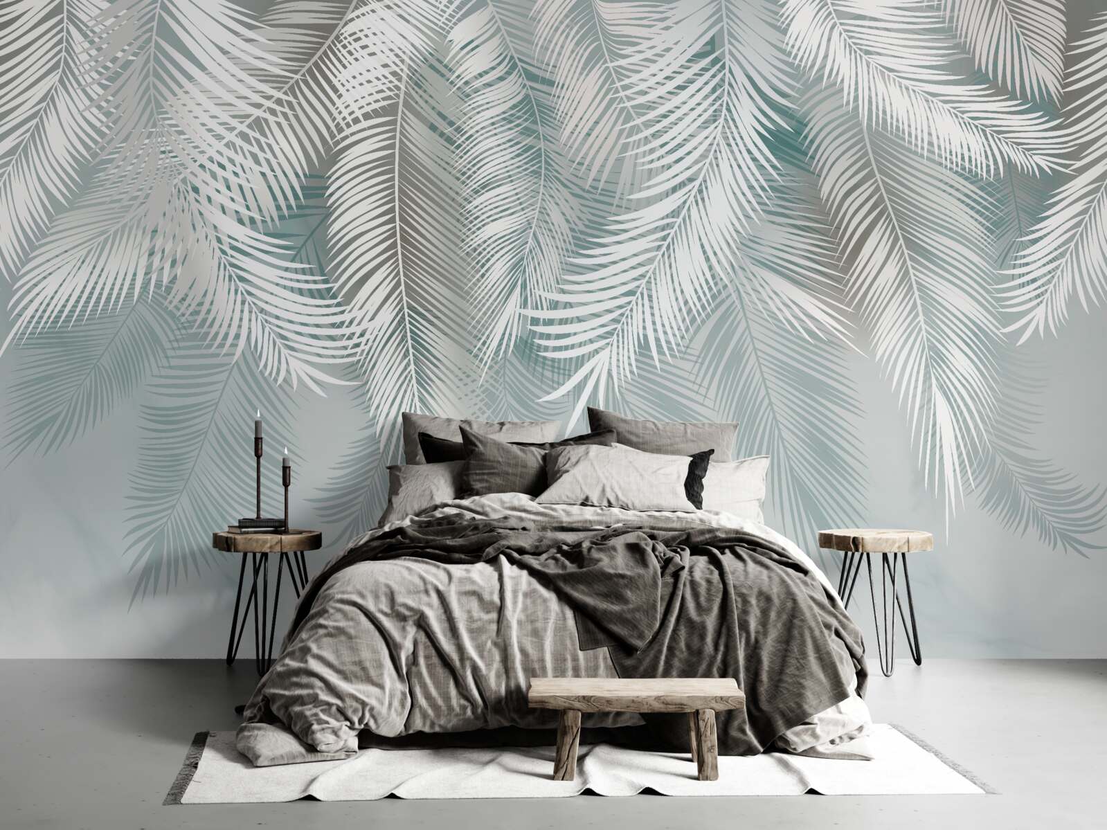 Fotobehang palmbladeren lijken op veren