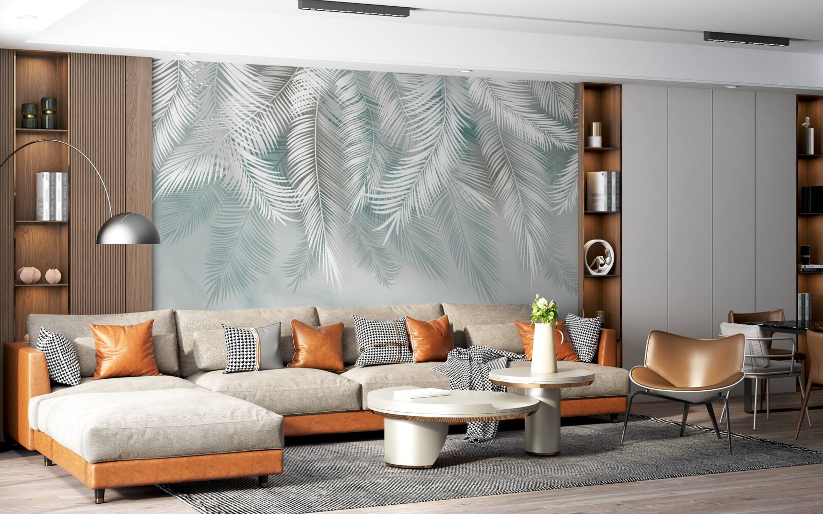 Fotobehang palmbladeren lijken op veren