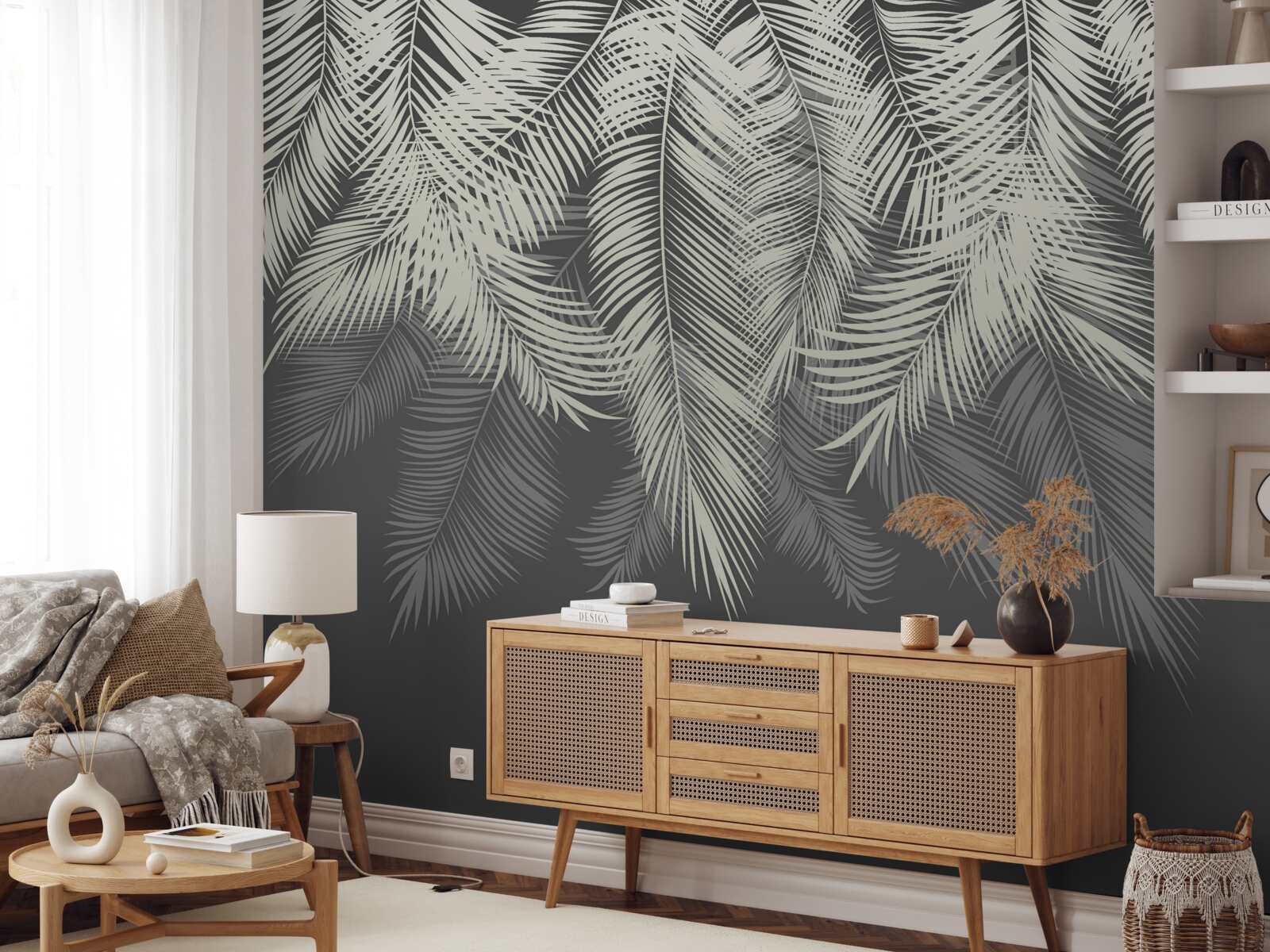 Fotobehang de varen is verdwenen in het donker van de nacht