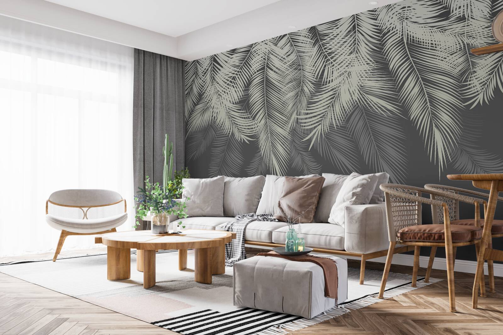 Fotobehang de varen is verdwenen in het donker van de nacht