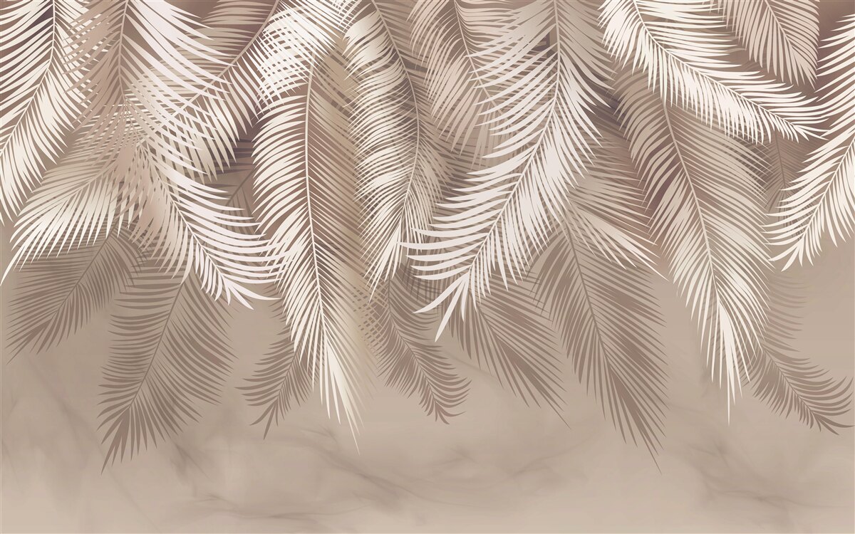 Fotobehang grote palmbladeren