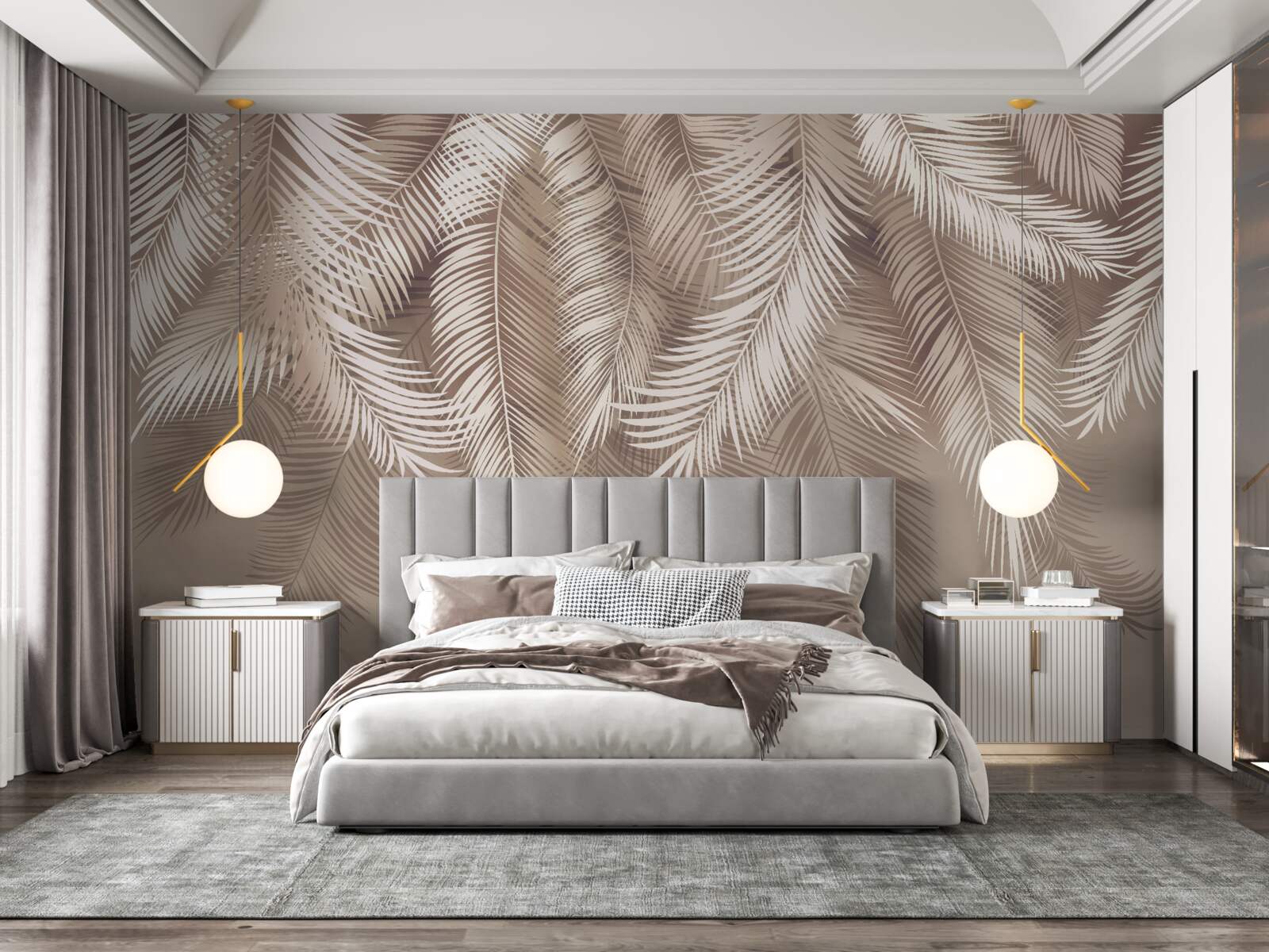 Fotobehang grote palmbladeren