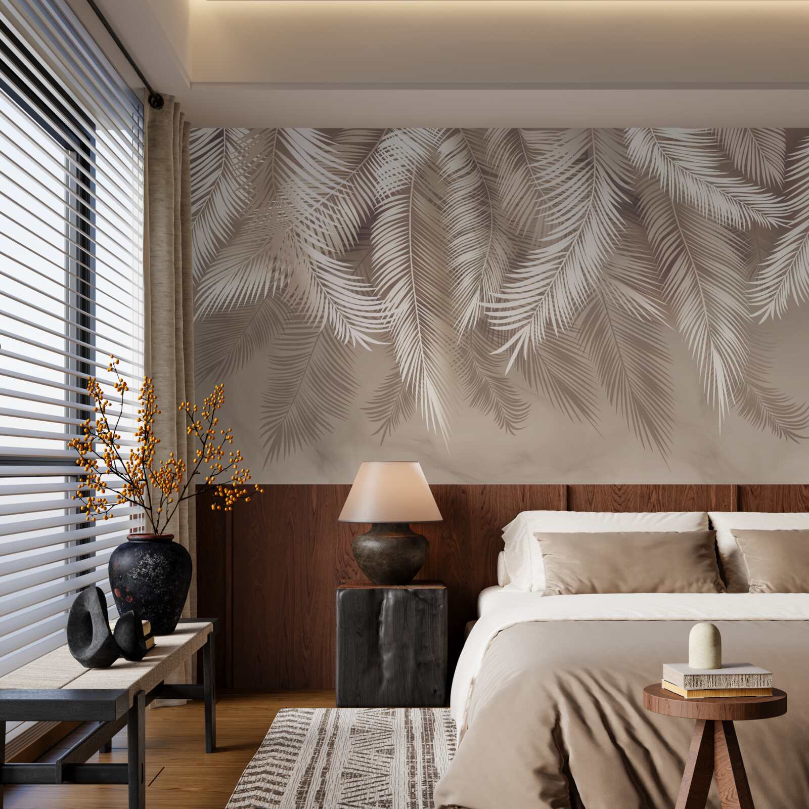 Fotobehang grote palmbladeren