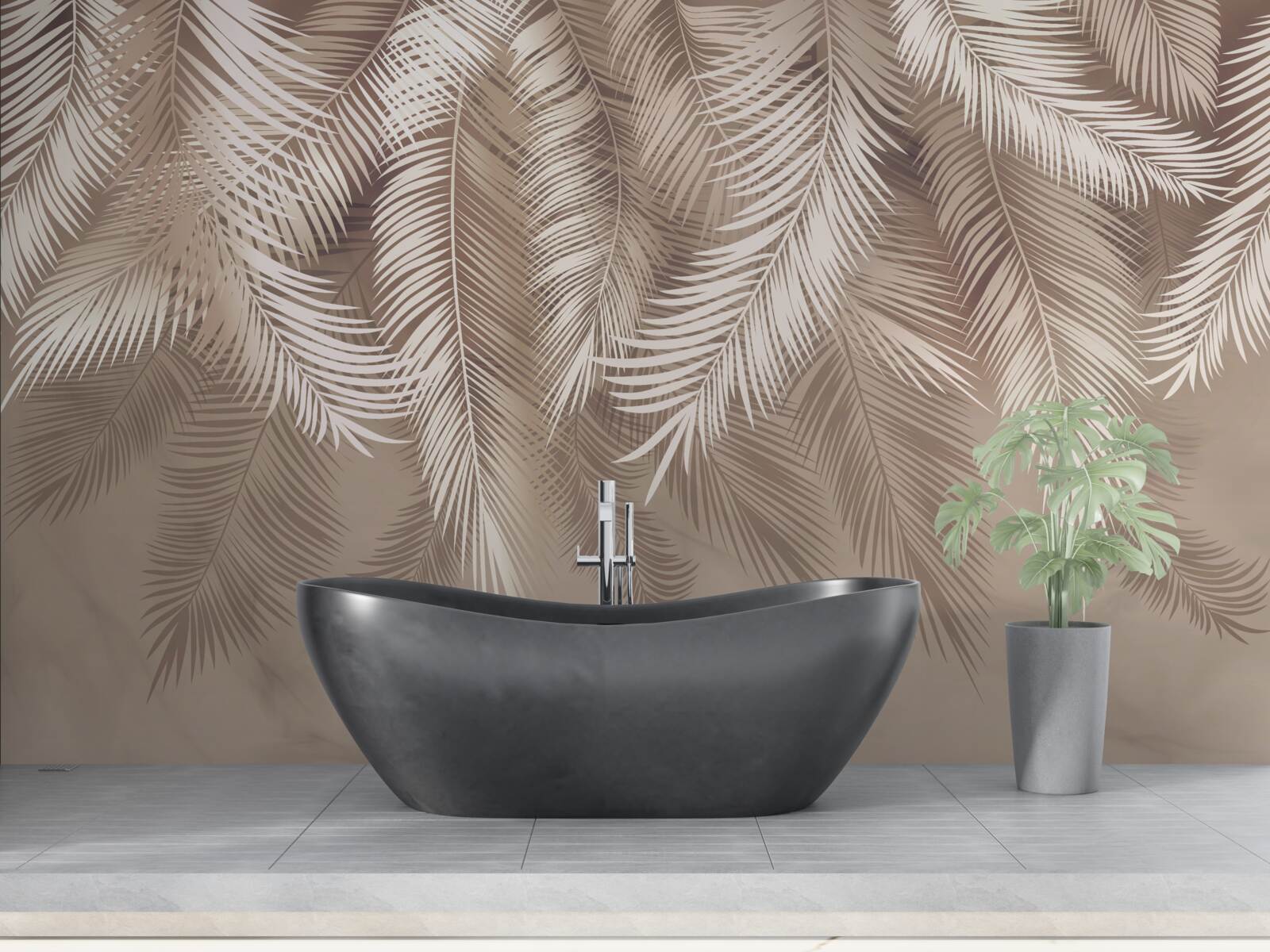 Fotobehang grote palmbladeren