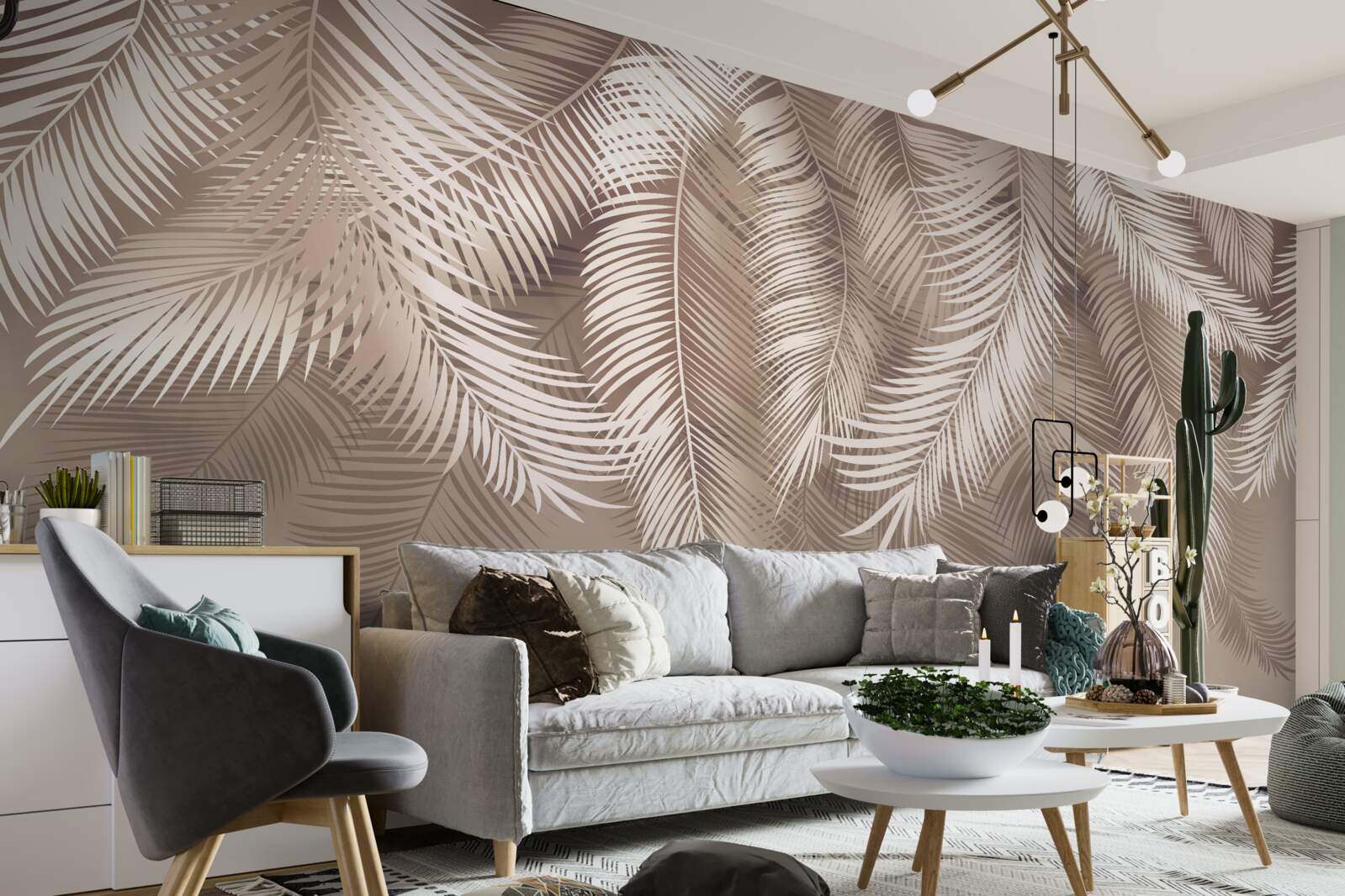 Fotobehang grote palmbladeren