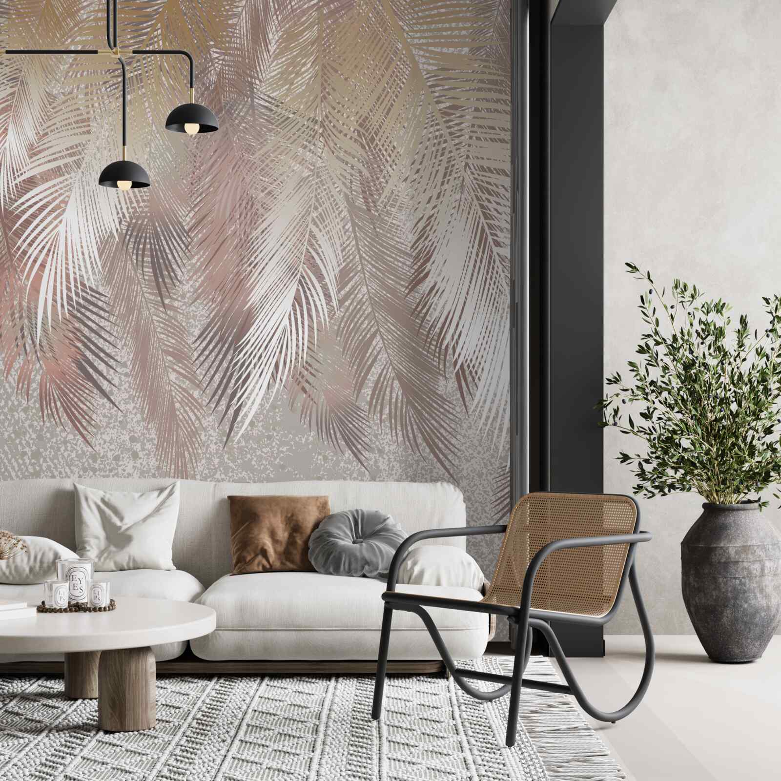 Fotobehang weelderige pluimen streven naar vocht