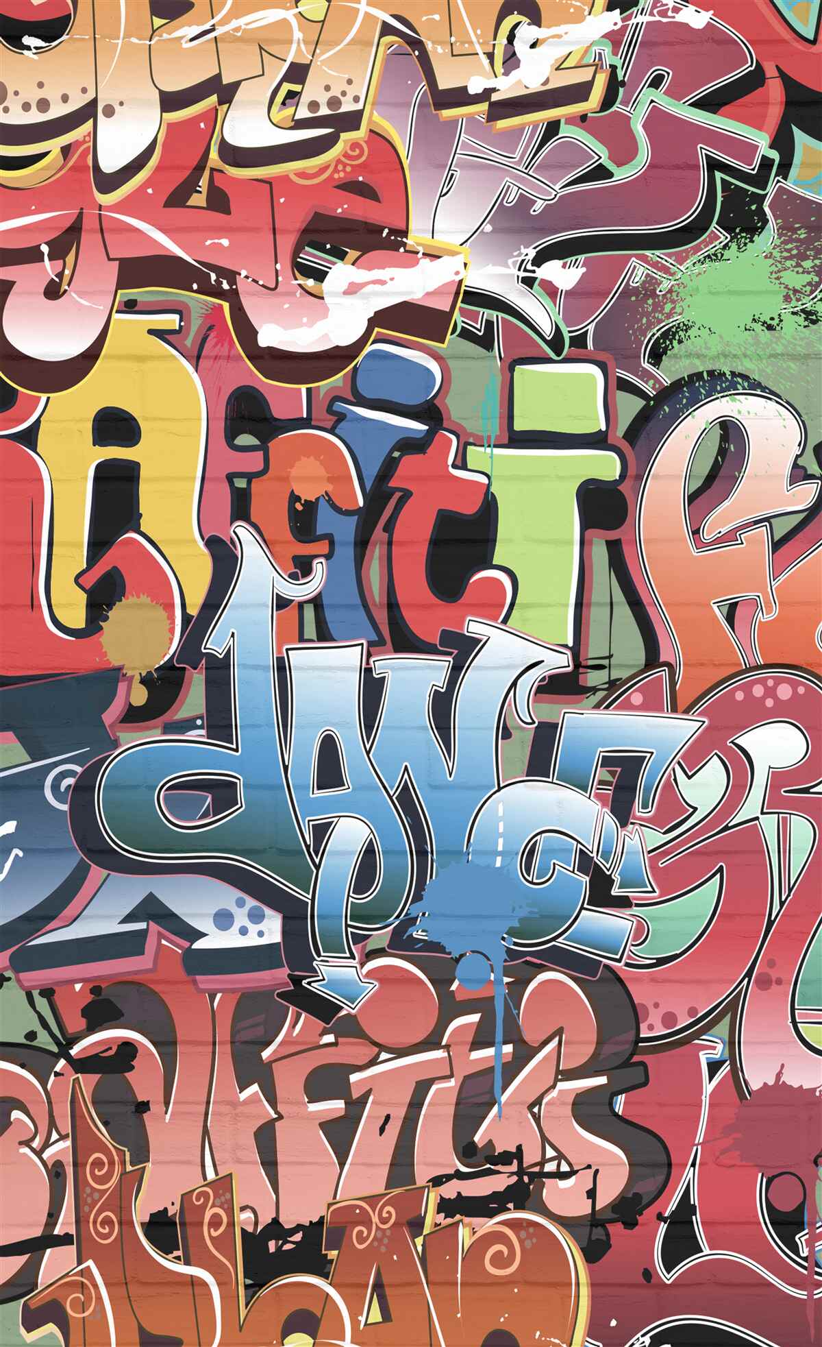 Fotobehang explosieve straatkunst tekst