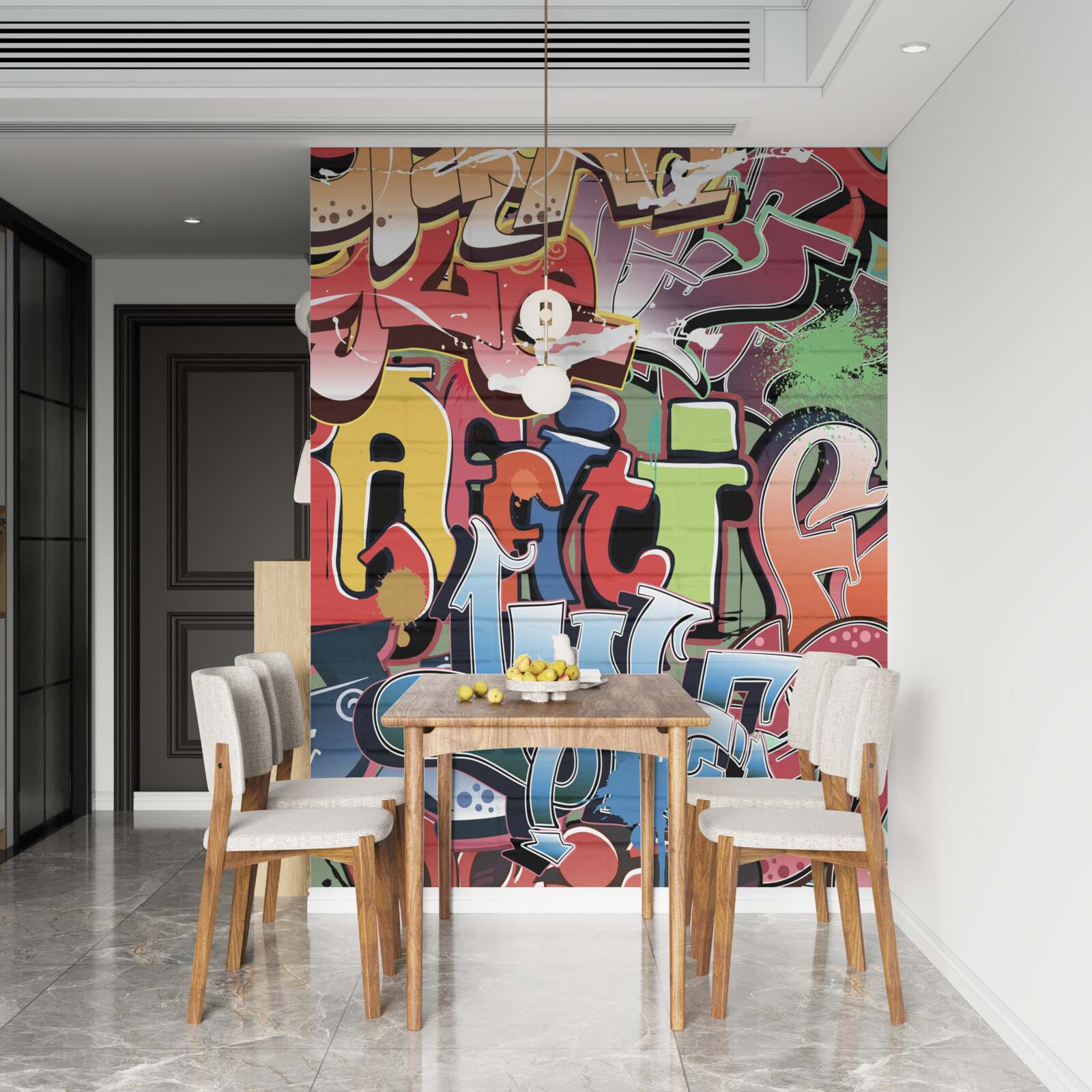 Fotobehang explosieve straatkunst tekst