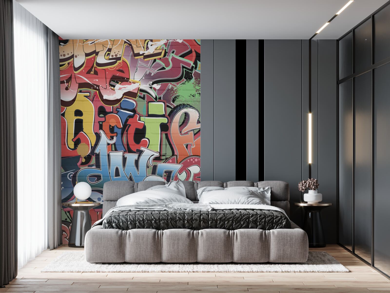 Fotobehang explosieve straatkunst tekst