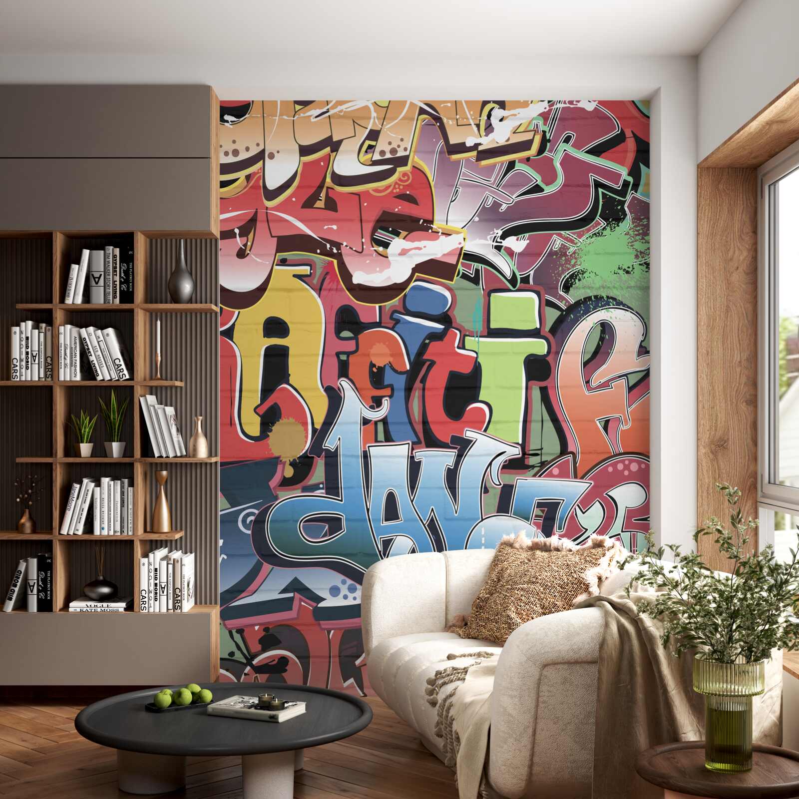 Fotobehang explosieve straatkunst tekst