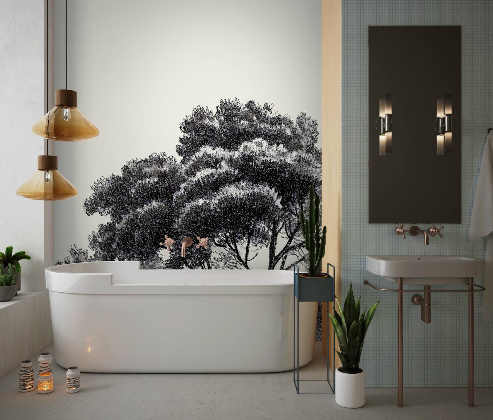 Fotobehang dicht begroeide grote boom