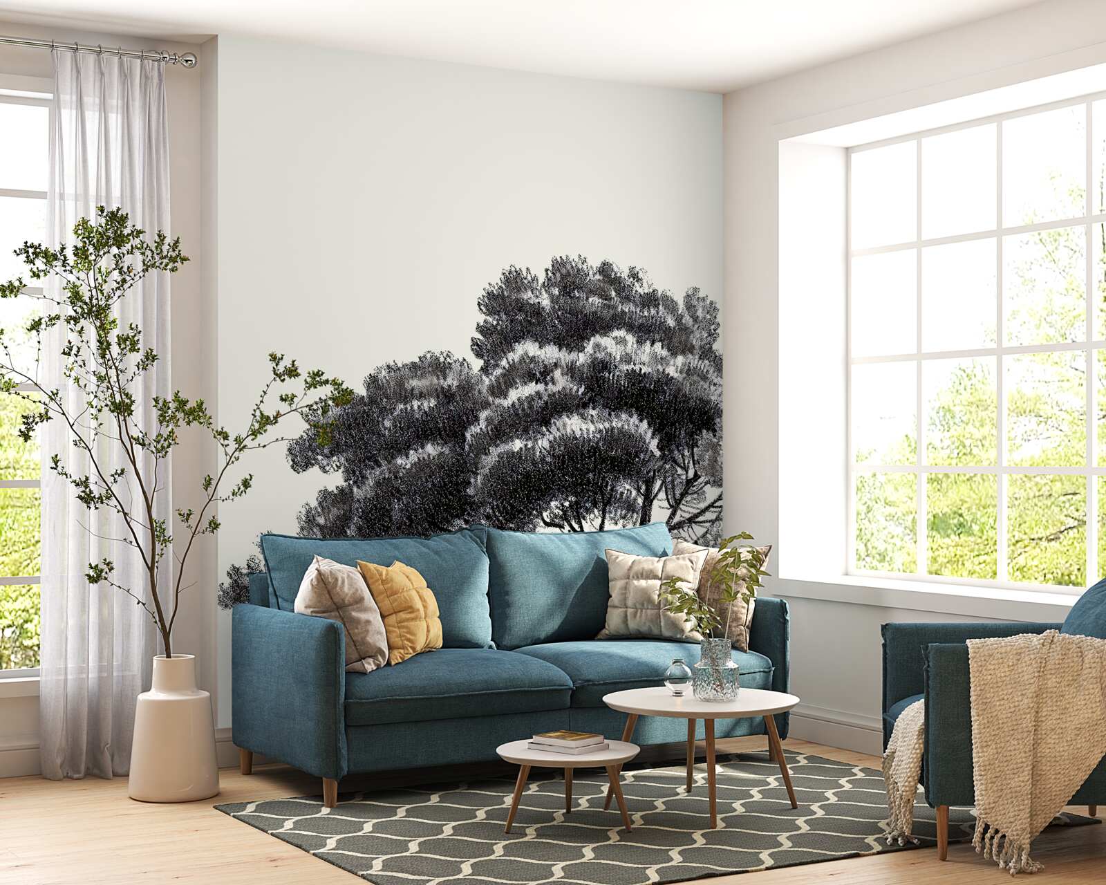 Fotobehang dicht begroeide grote boom