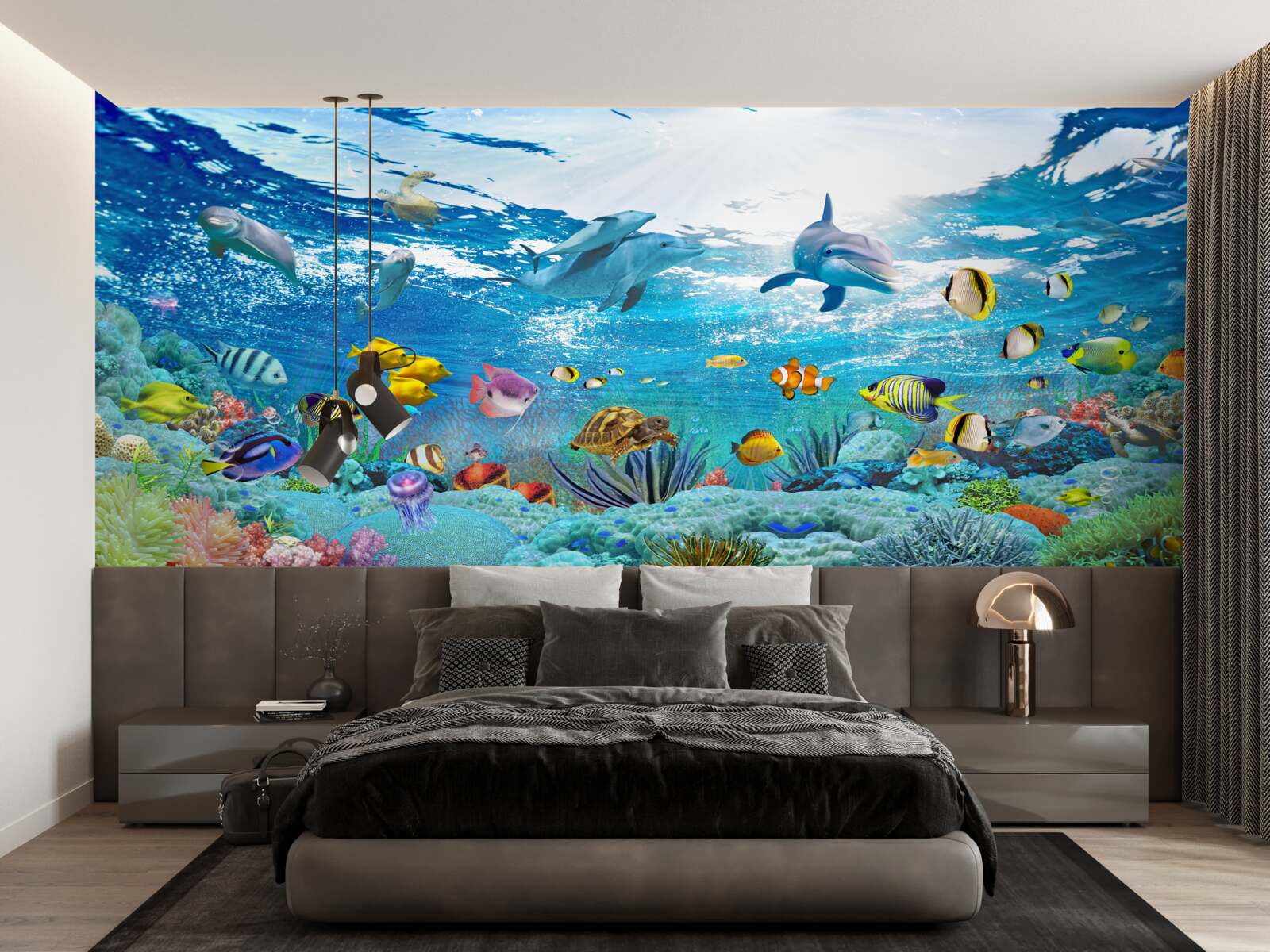 Fotobehang De wereld onder water op diepte