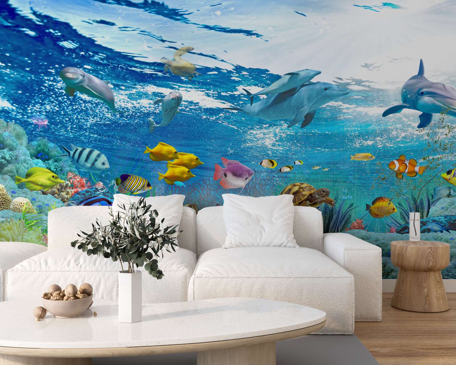 Fotobehang De wereld onder water op diepte