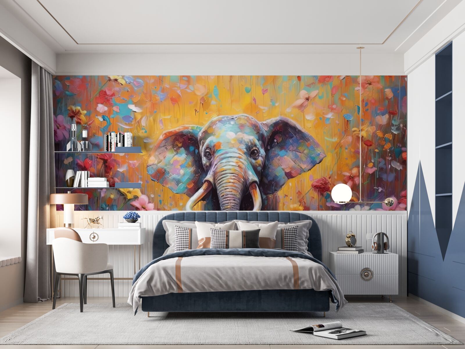 Fotobehang kleurrijke olifant