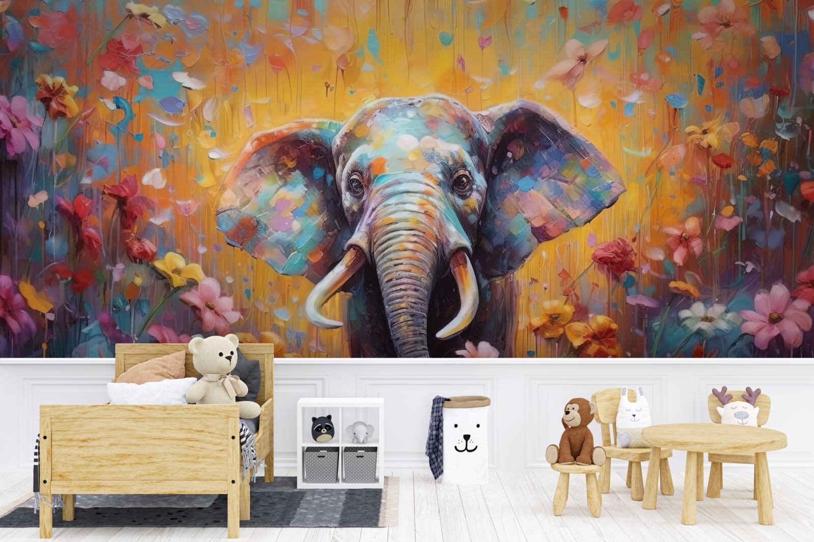 Fotobehang kleurrijke olifant