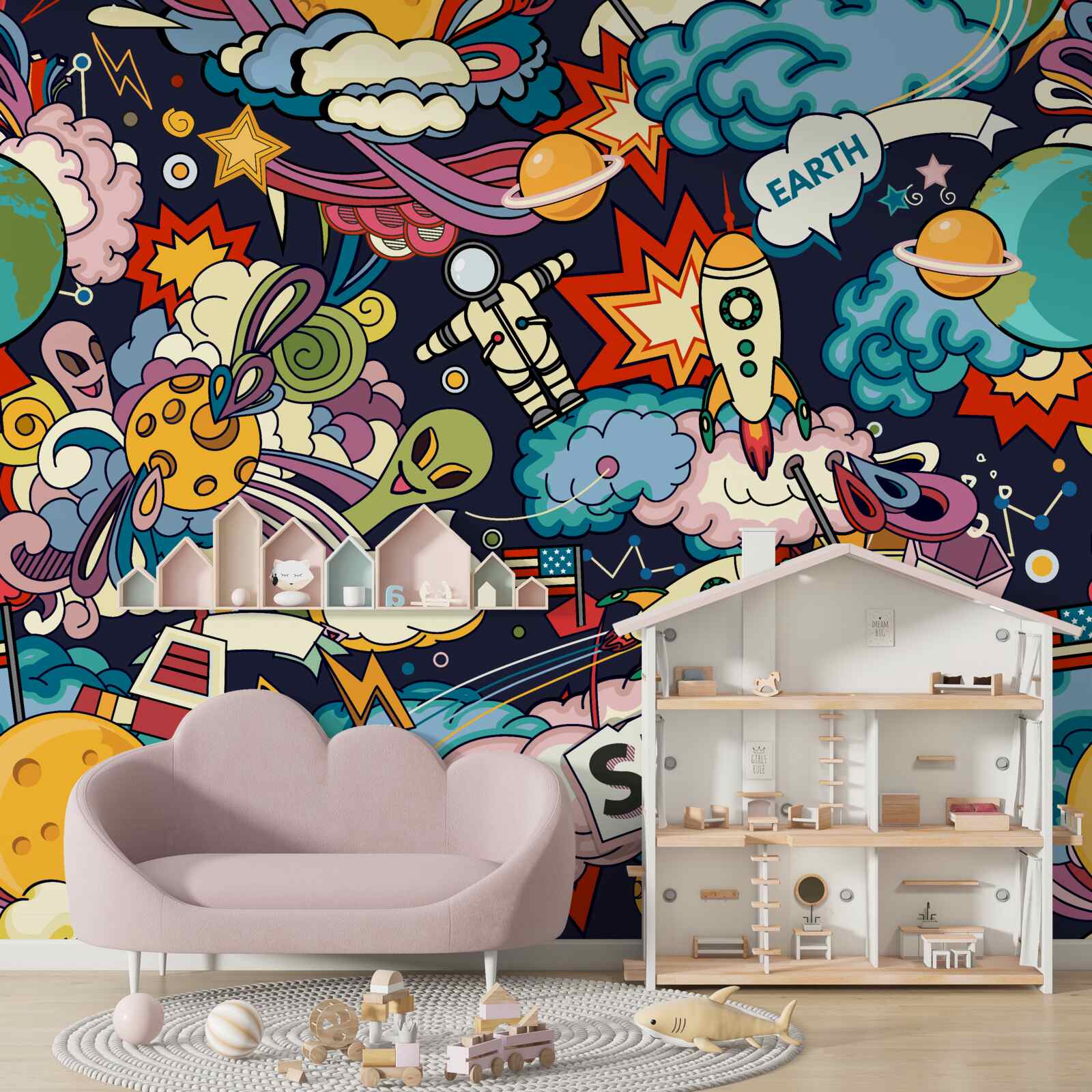 Fotobehang kleurrijke en heldere graffiti