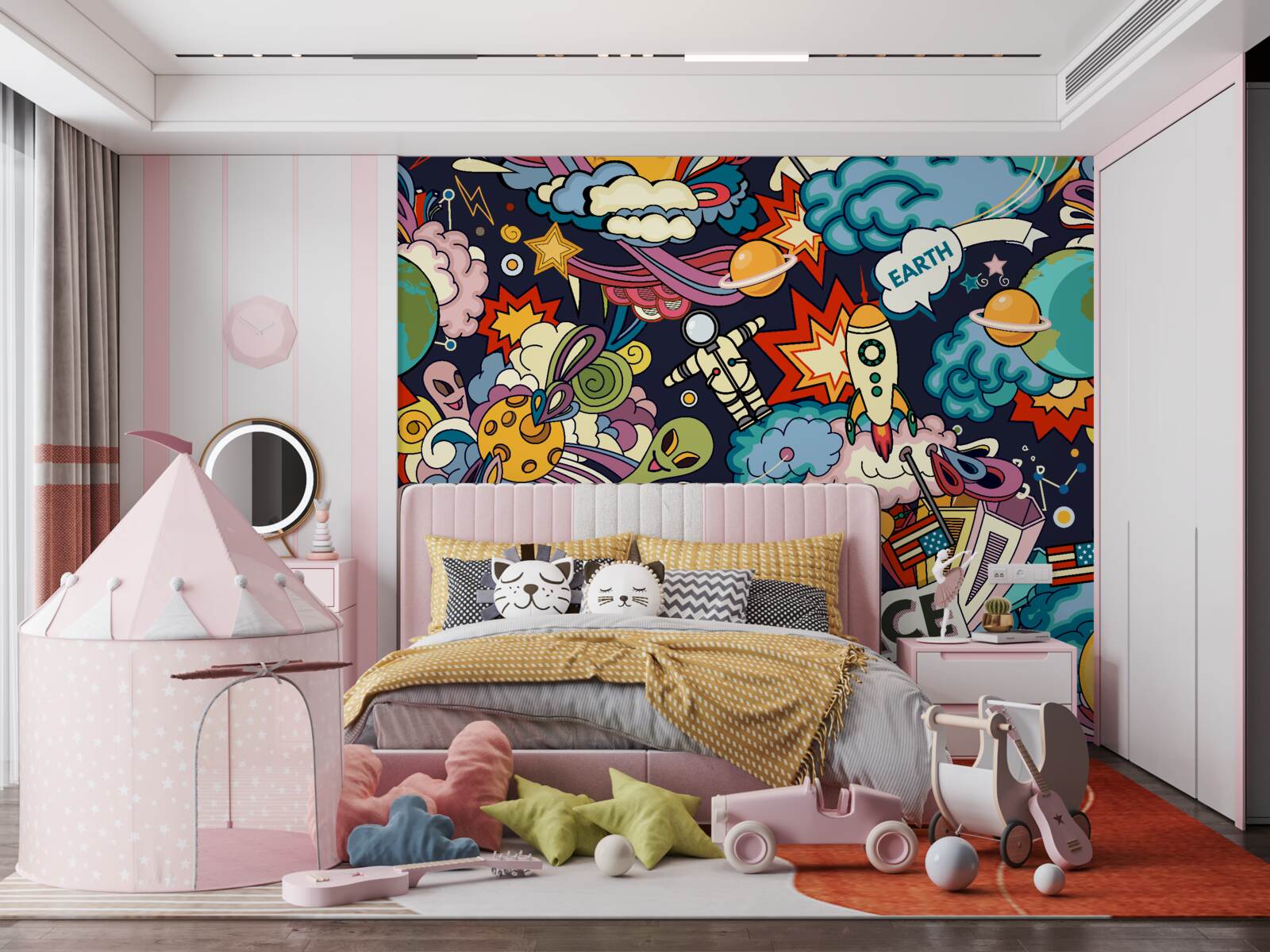 Fotobehang kleurrijke en heldere graffiti