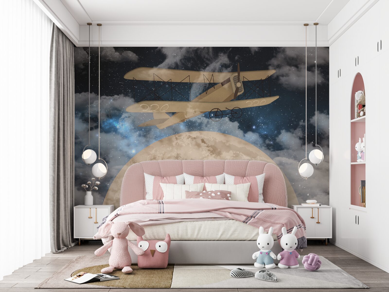 Fotobehang propellervliegtuig in de lucht