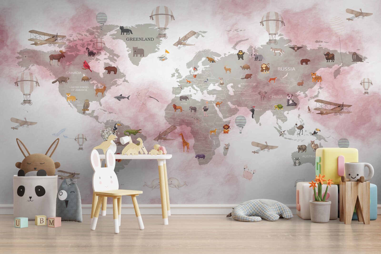 Fotobehang gedetailleerde wereldkaart