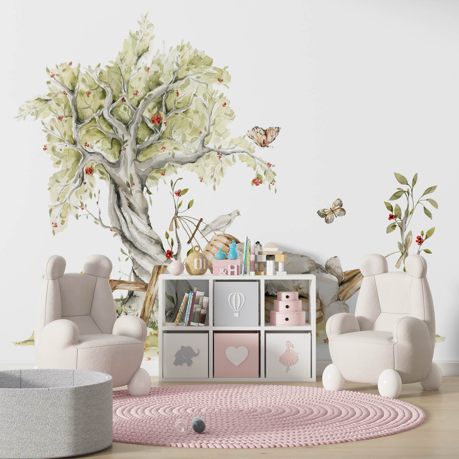 Fotobehang een beer ontspant in een hangmat