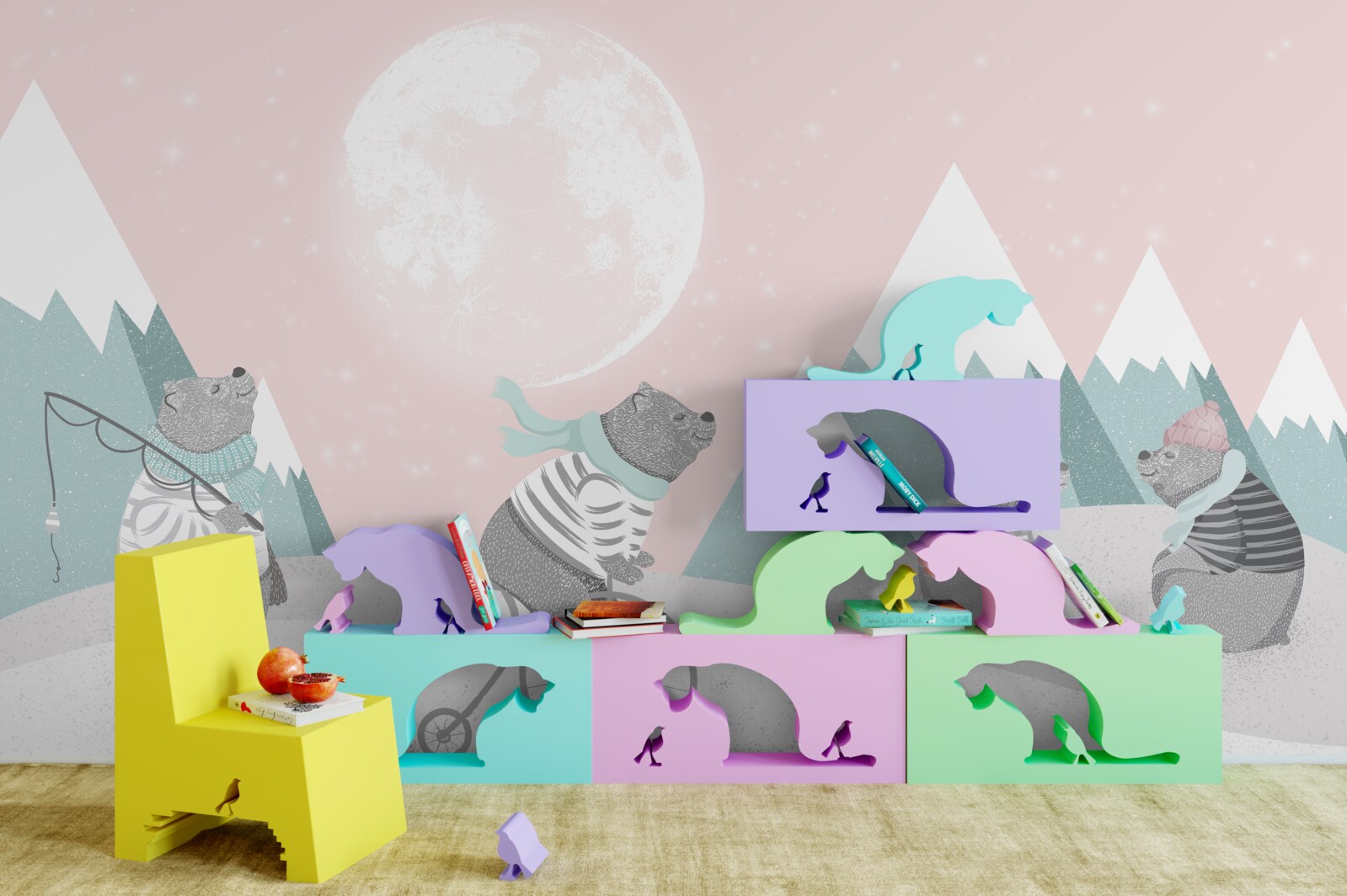 Fotobehang bergberen