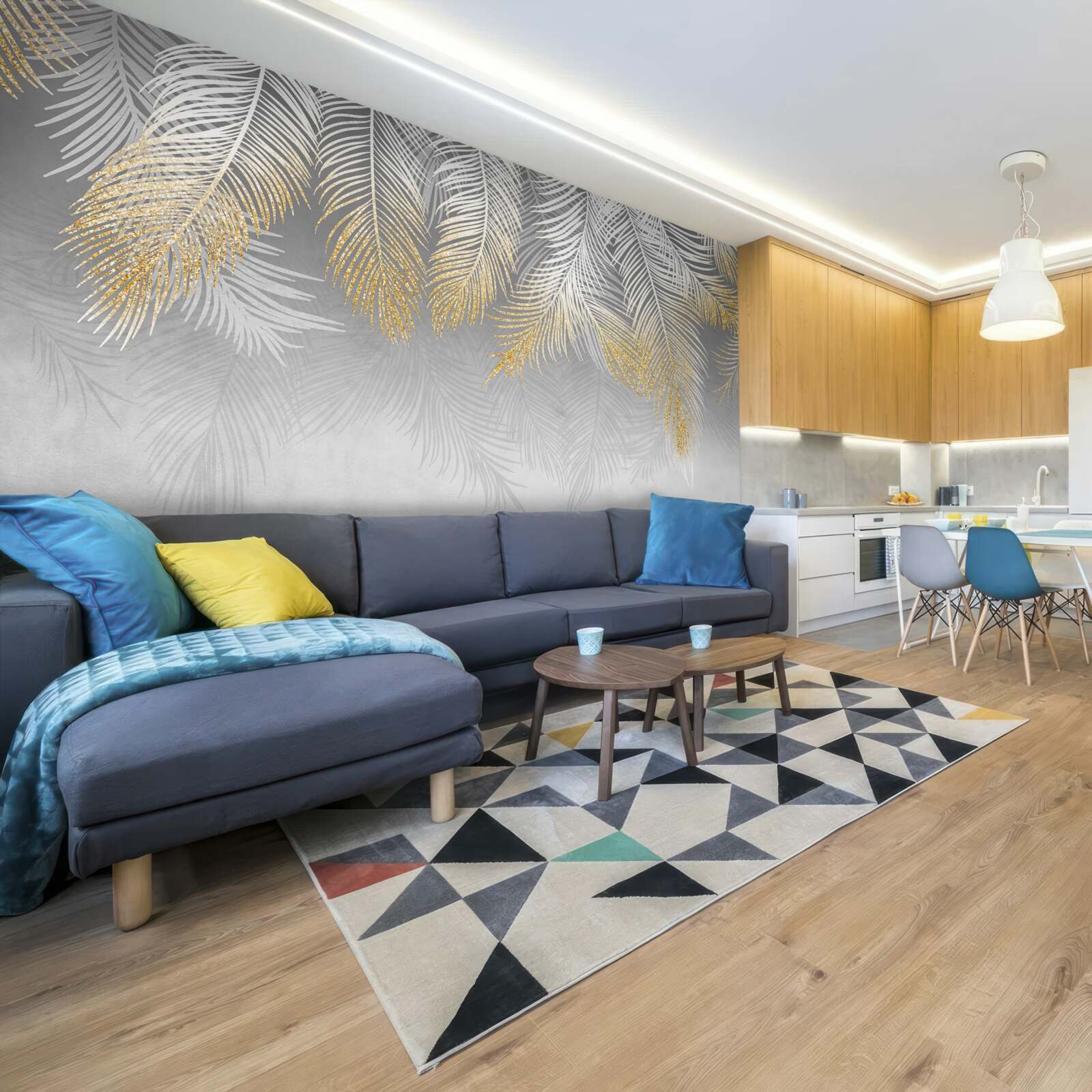 Fotobehang witgouden varen