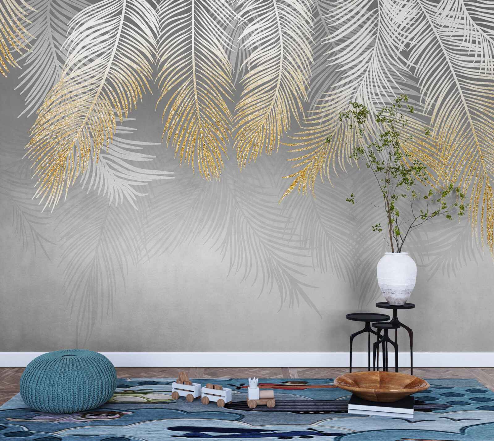 Fotobehang witgouden varen