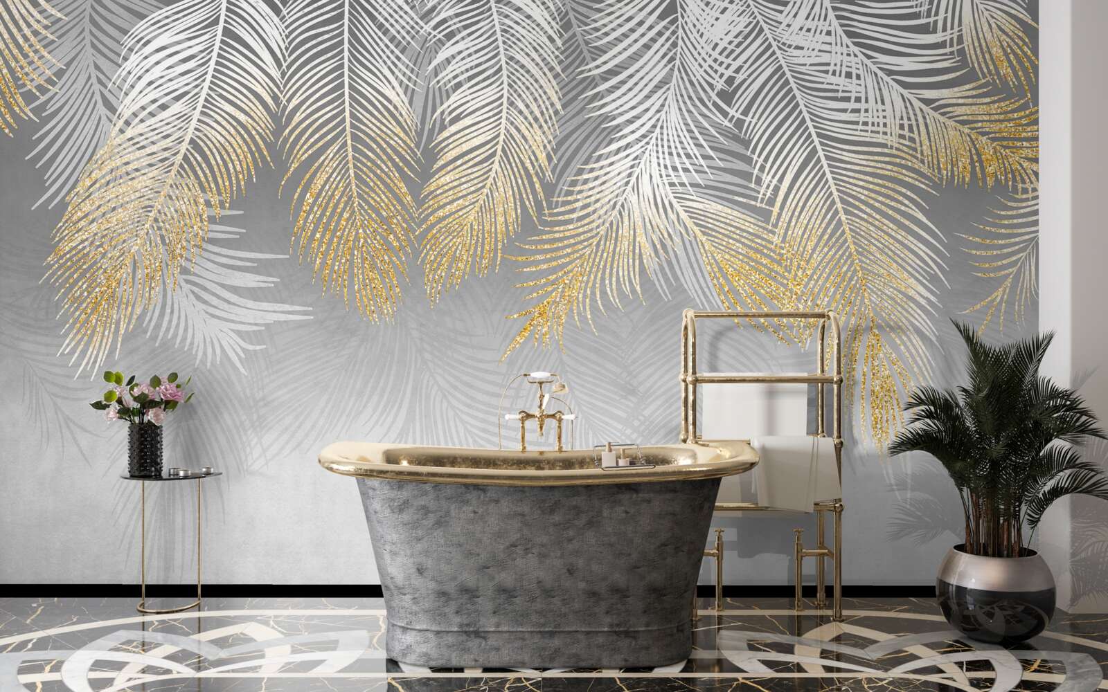 Fotobehang witgouden varen