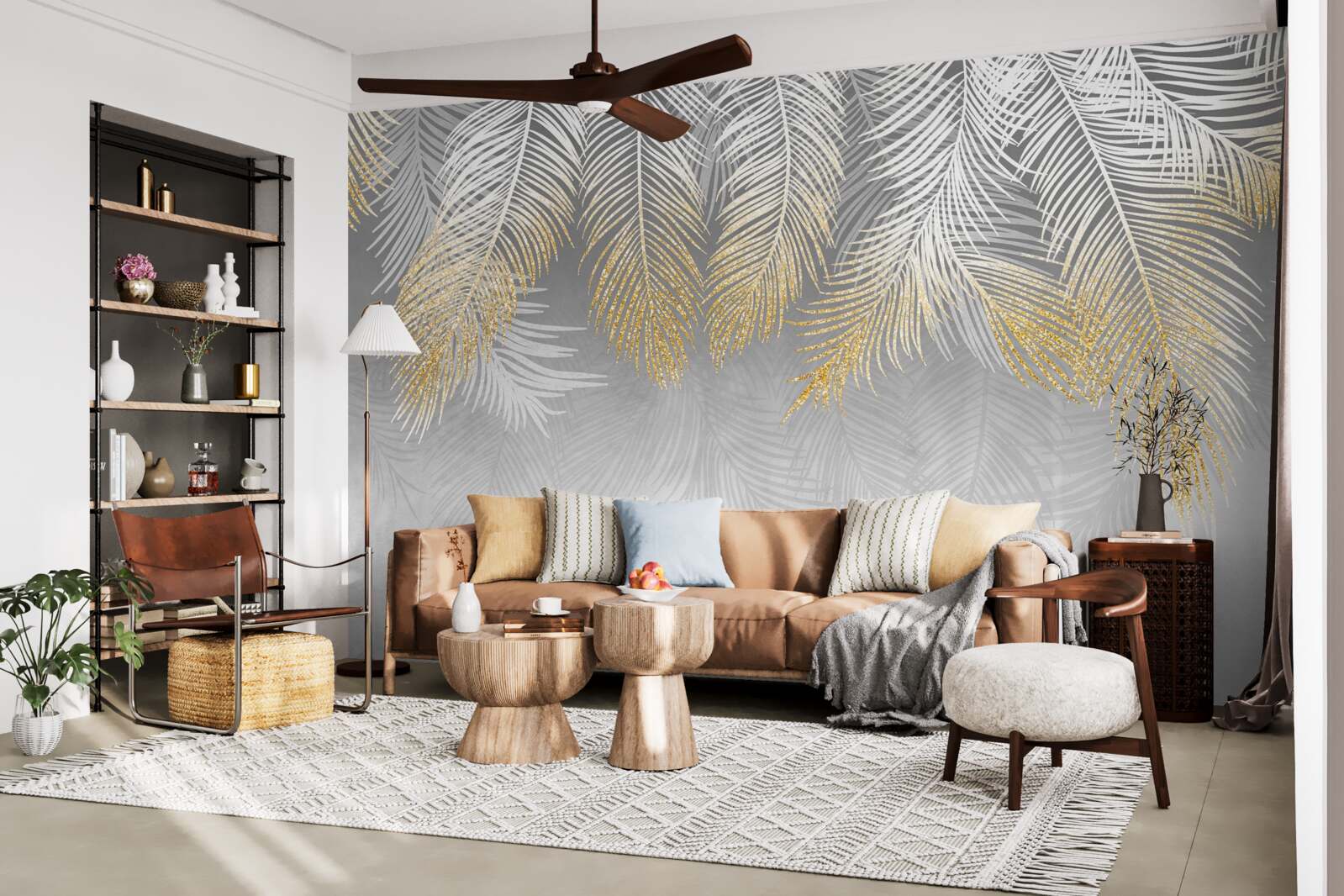 Fotobehang witgouden varen