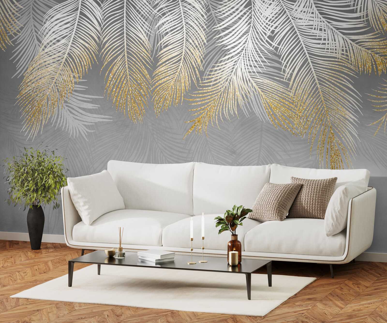 Fotobehang witgouden varen