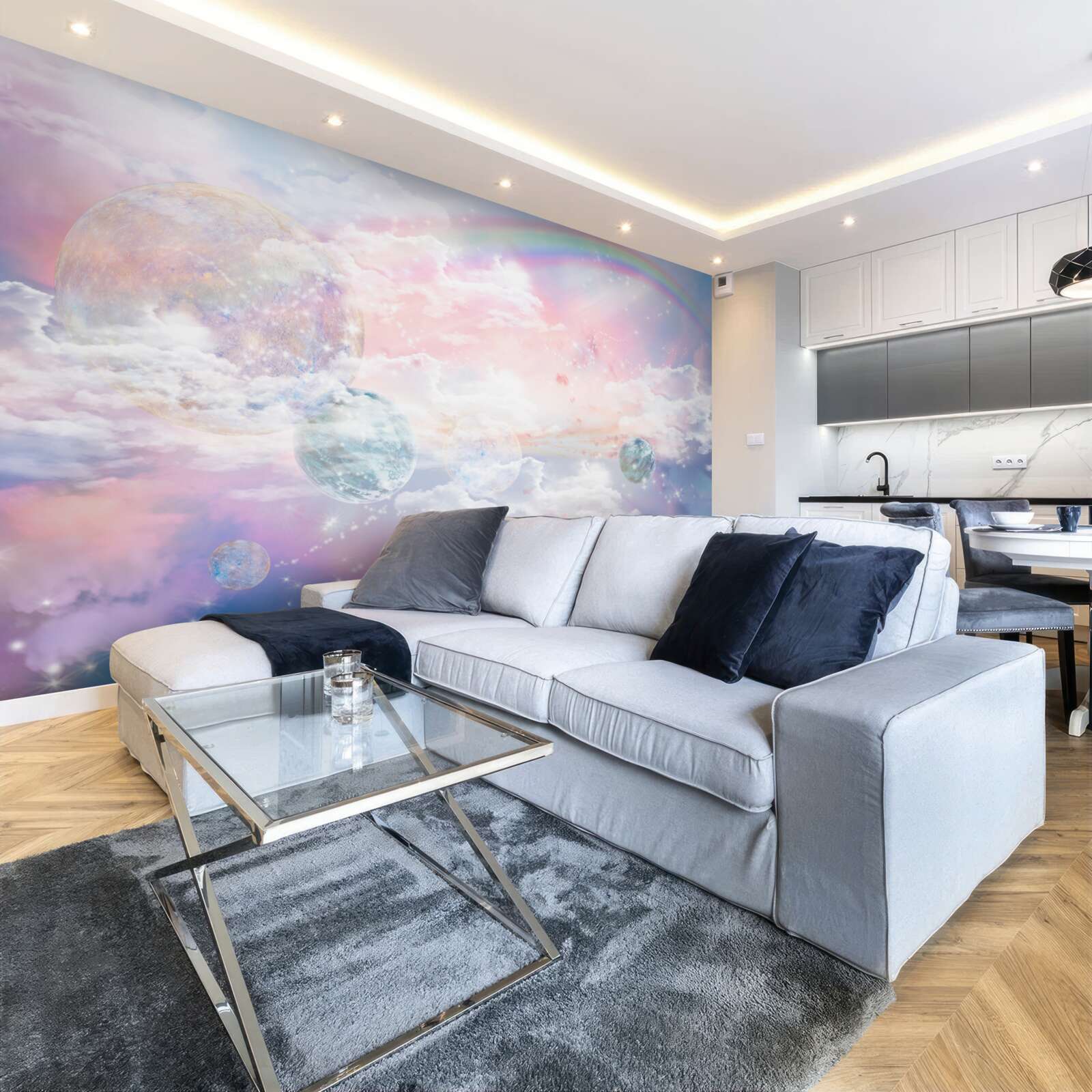 Fotobehang een hemel vol romantiek en regenbogen