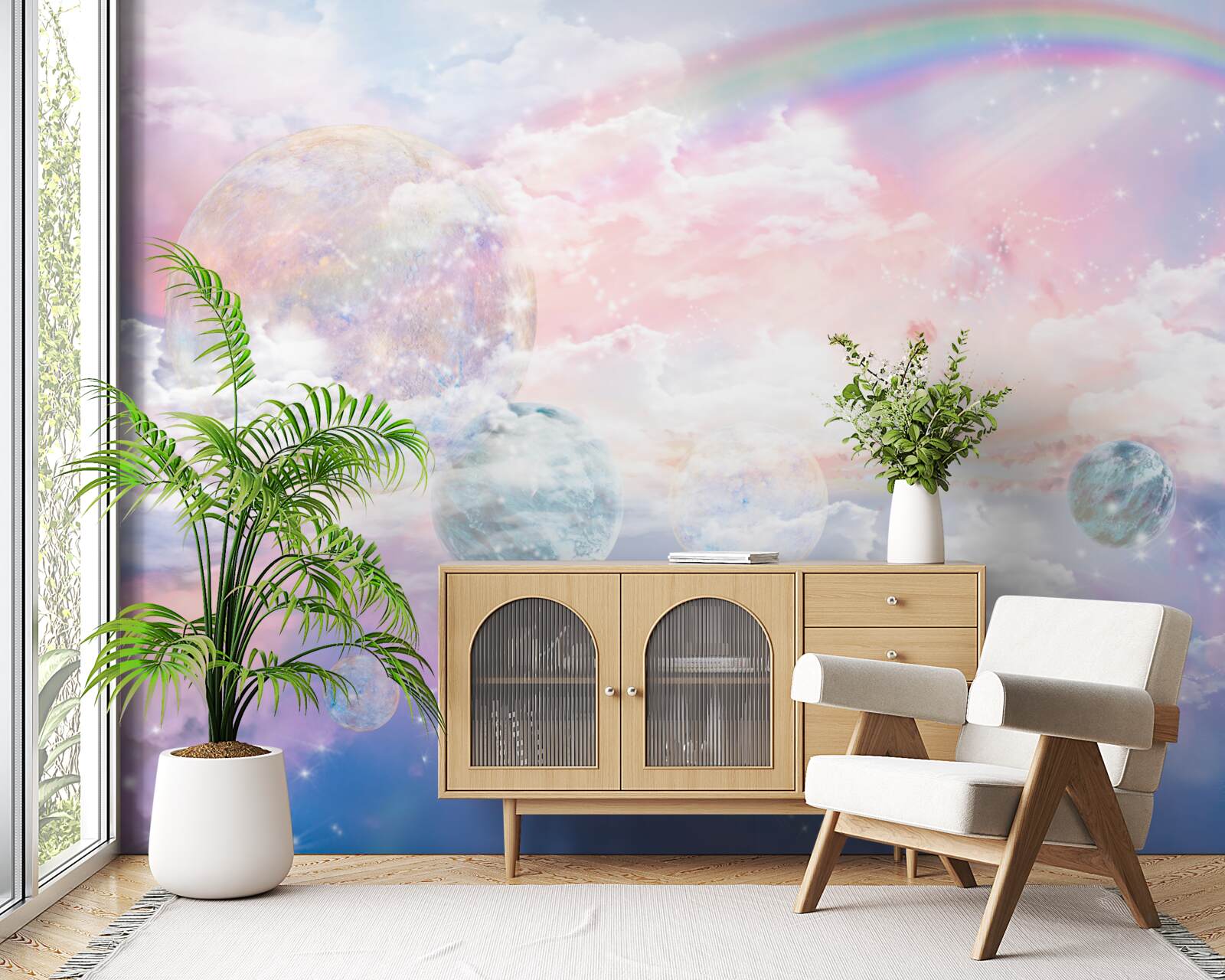 Fotobehang een hemel vol romantiek en regenbogen