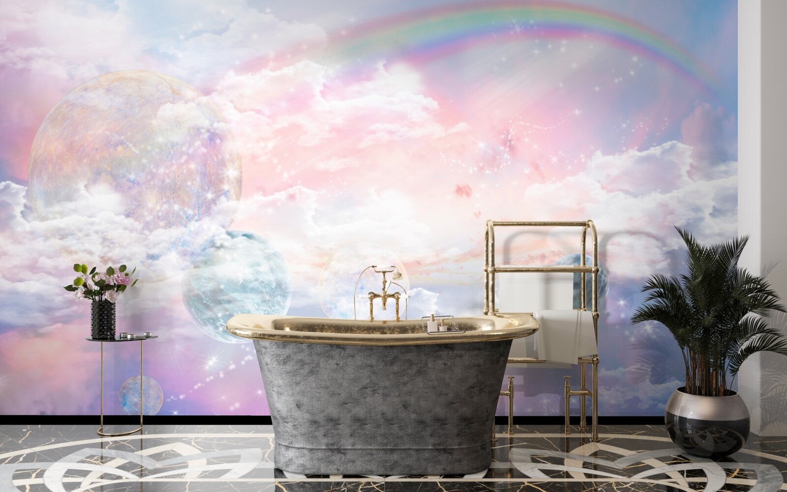 Fotobehang een hemel vol romantiek en regenbogen